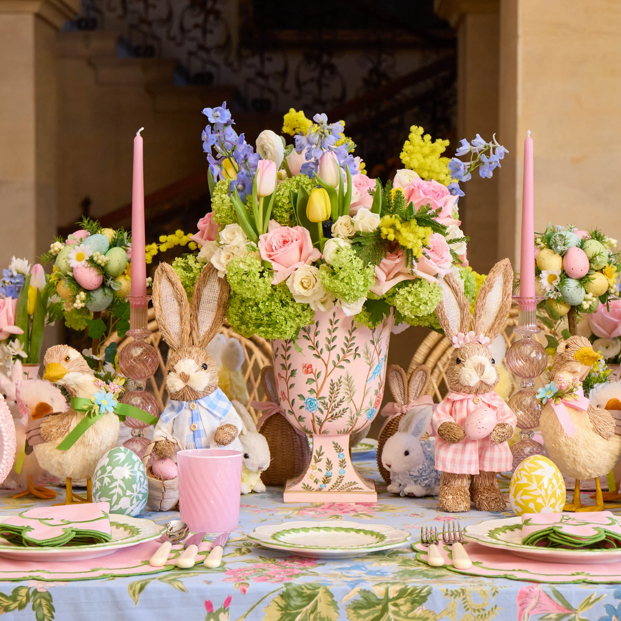 Pink Small Chinoiserie Tole Urn Vase - Image 5