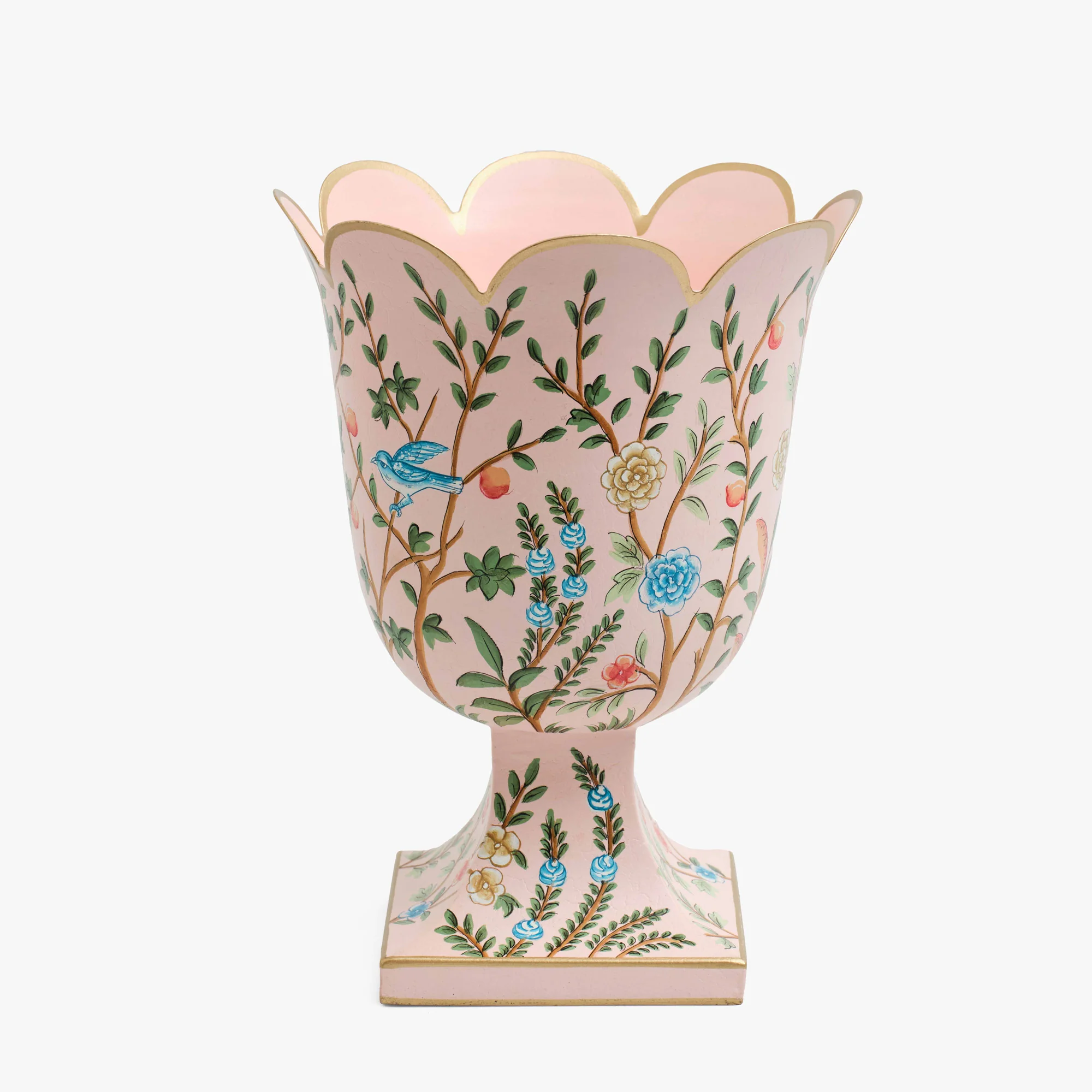 Pink Small Chinoiserie Tole Urn Vase - Image 6