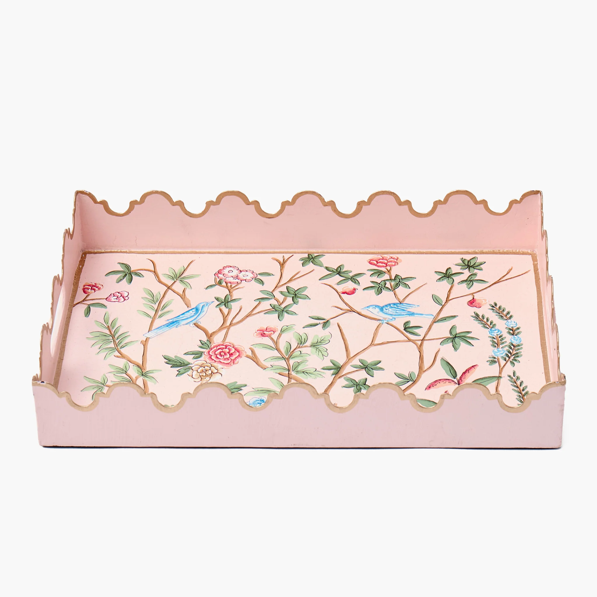 Small Pink Chinoiserie Tole Tray - Image 3