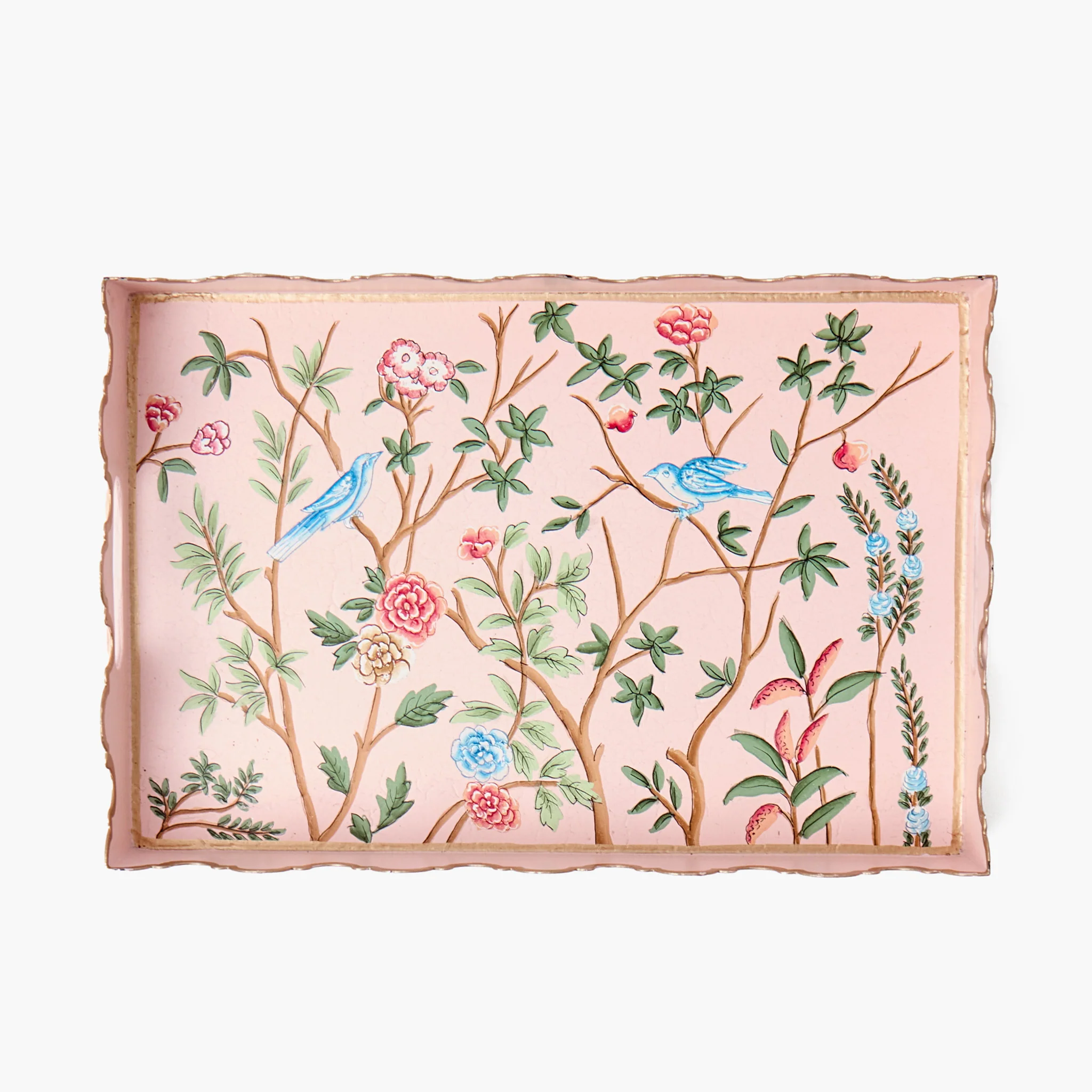 Small Pink Chinoiserie Tole Tray - Image 7