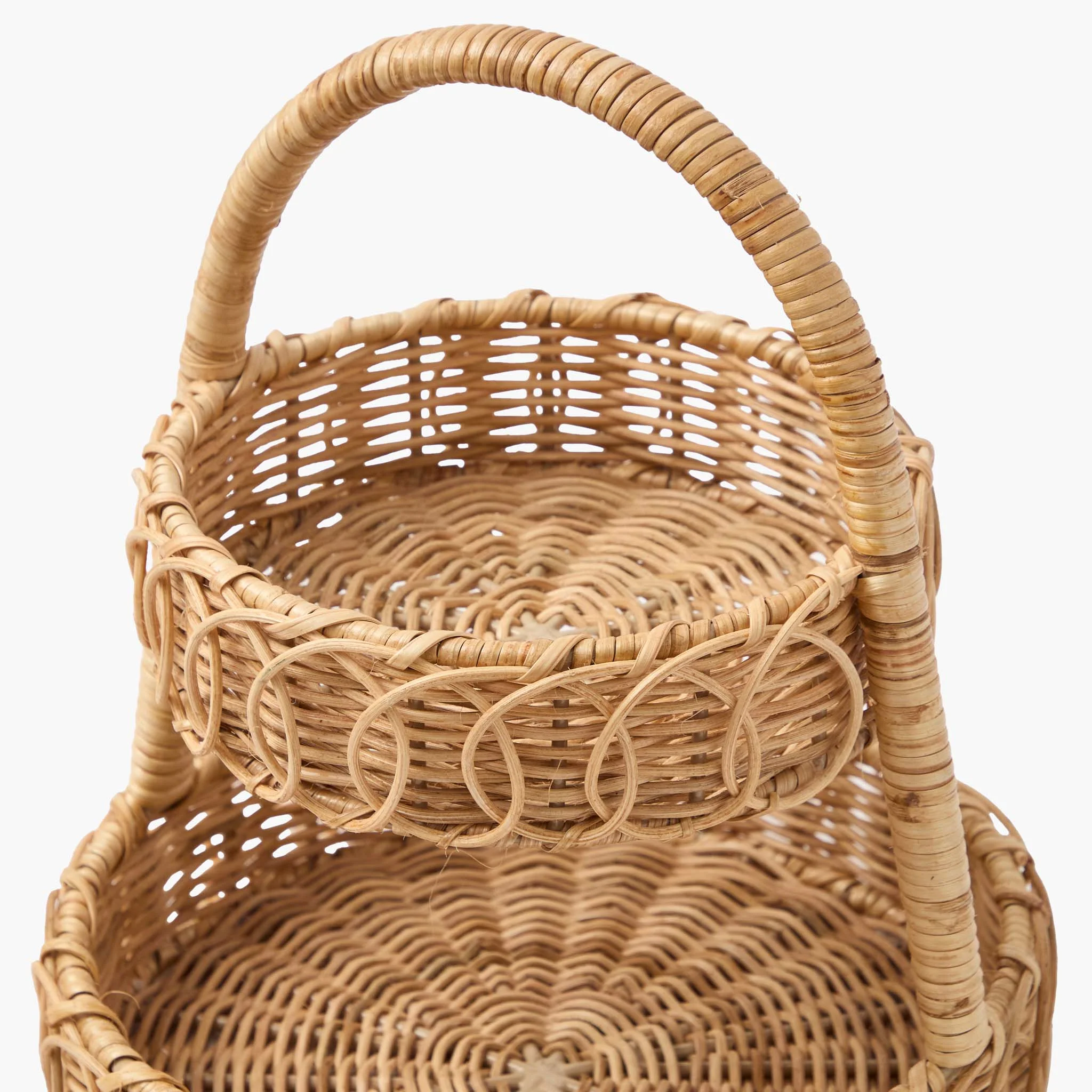 Small Rattan Two-Tiered Stand - Image 5