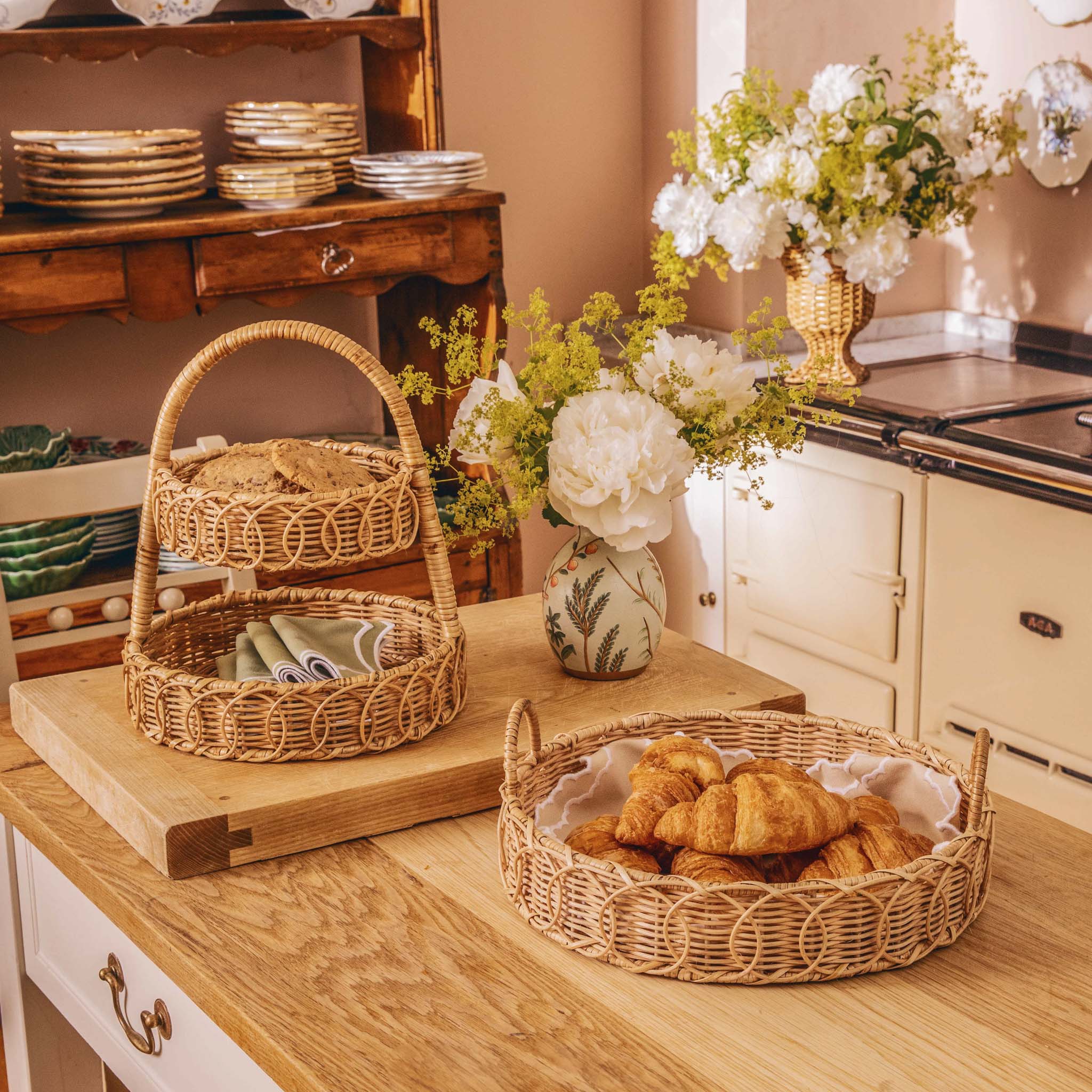 Small Rattan Two-Tiered Stand - Image 6