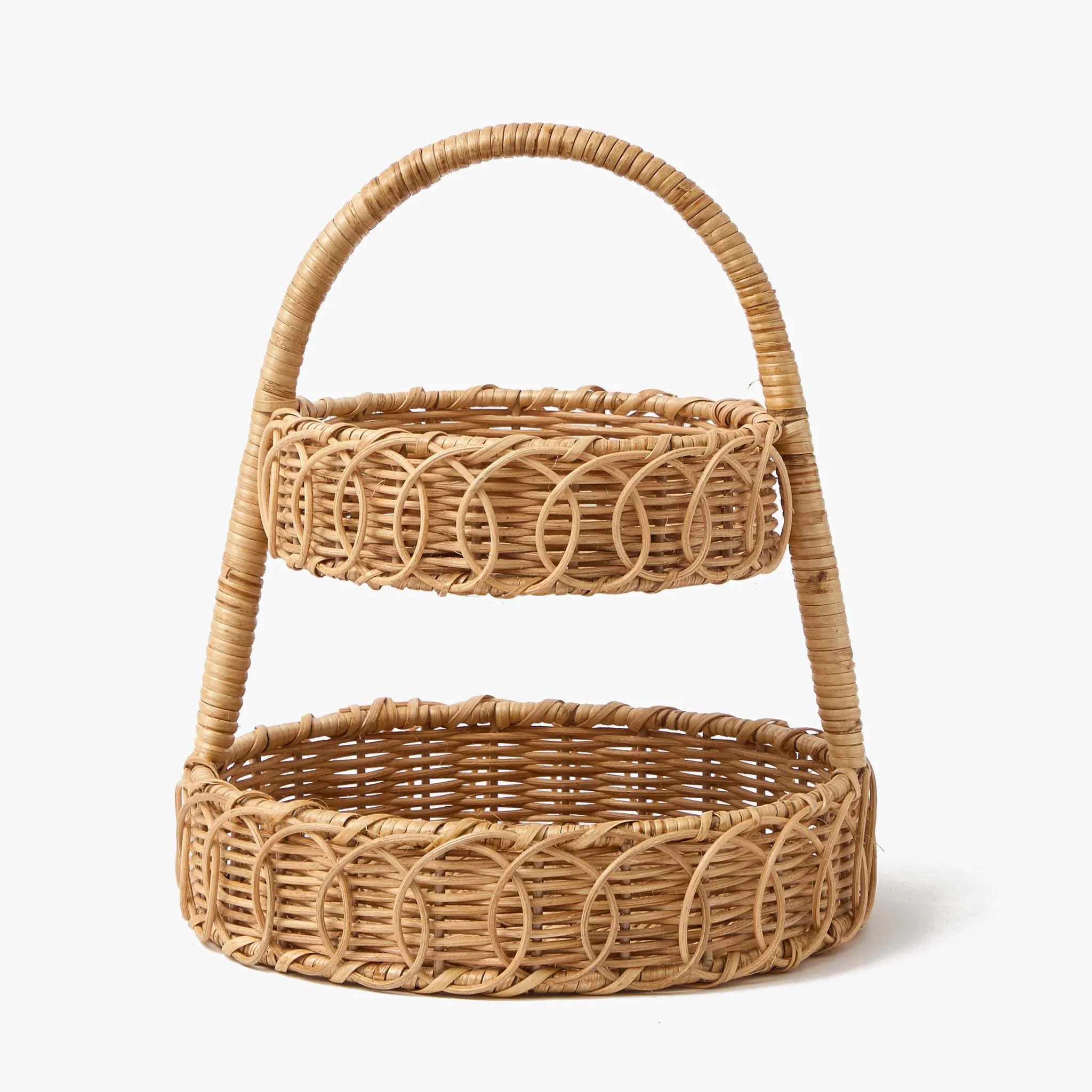 Small Rattan Two-Tiered Stand - Image 8