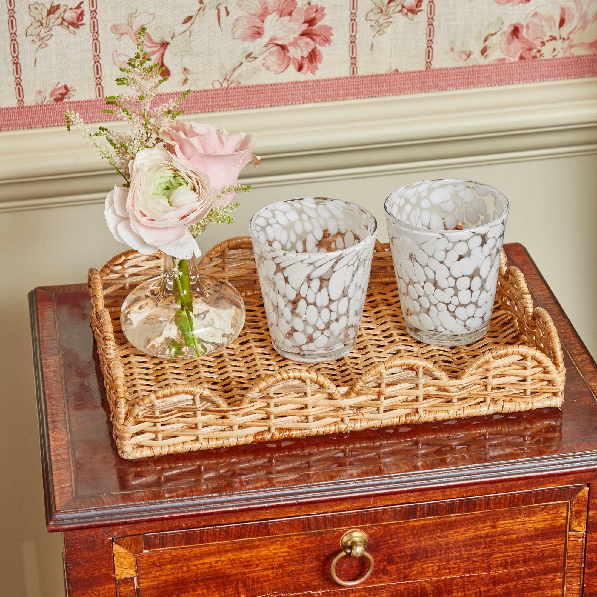 Natural Small Scalloped Rattan Tray - Image 10