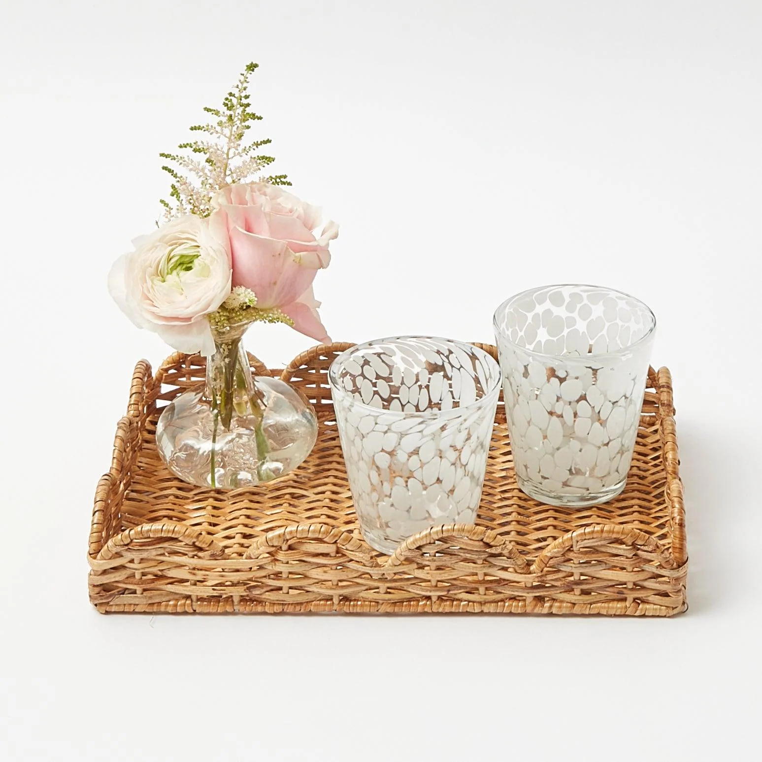 Natural Small Scalloped Rattan Tray - Image 11