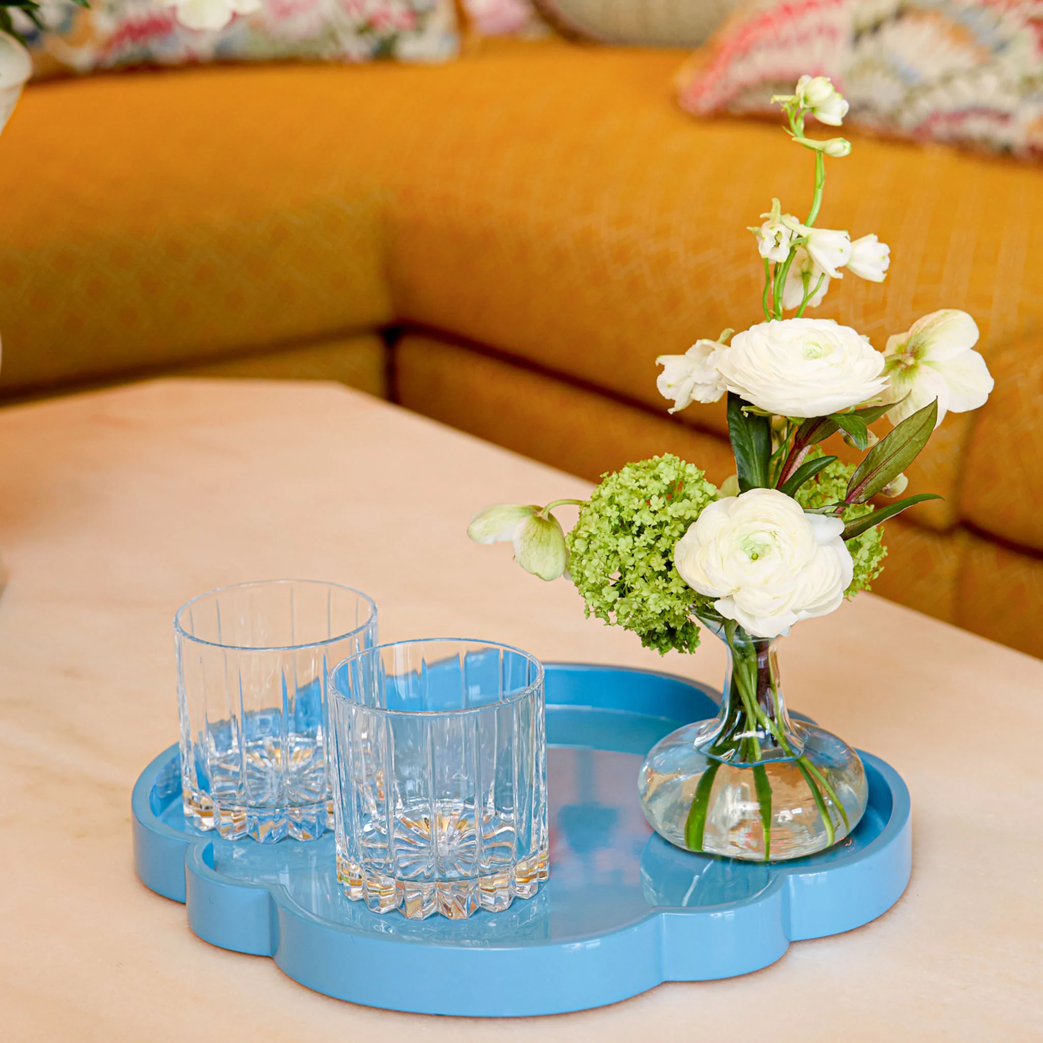 Small Blue Lacquer Cloud Tray - Image 2