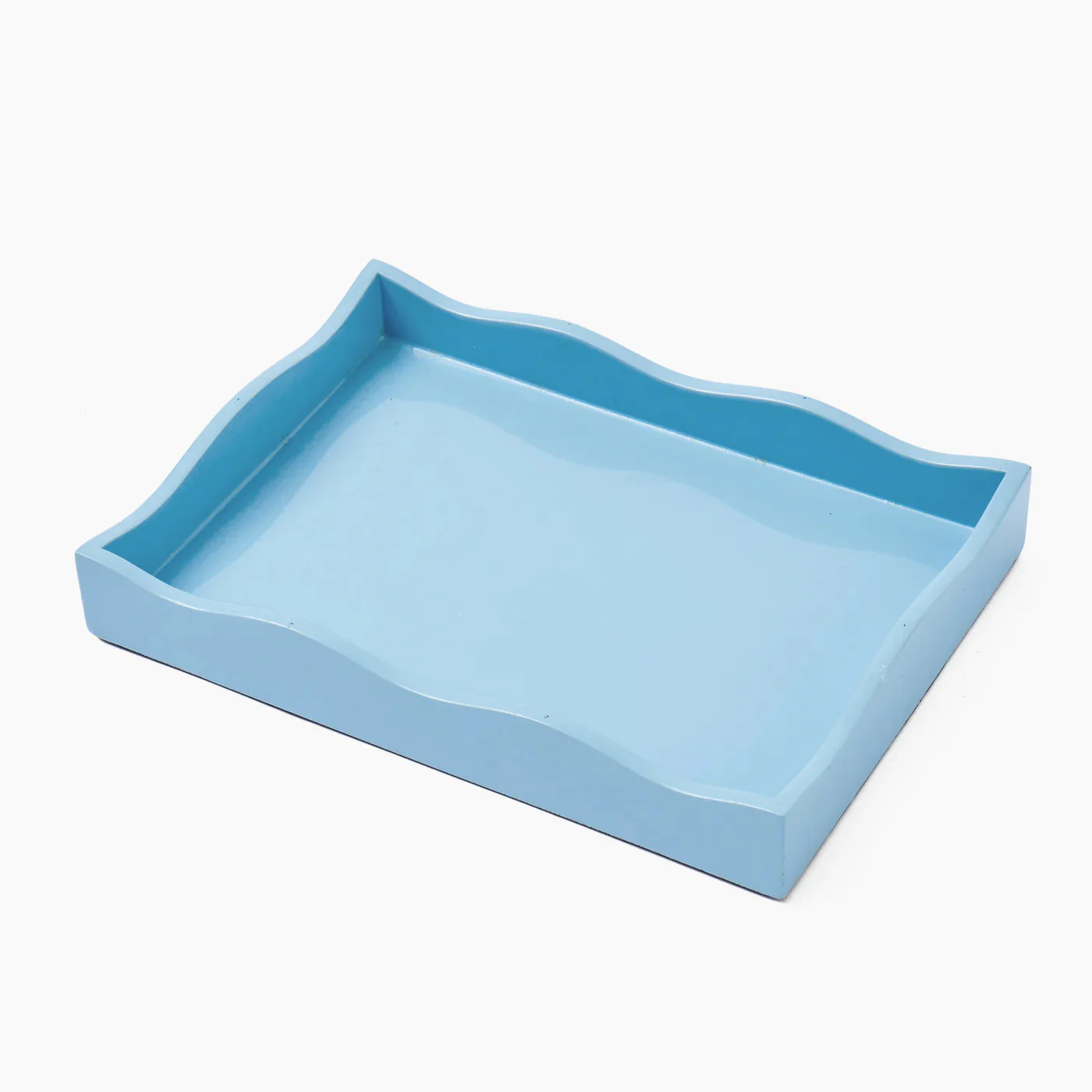 Small Blue Lacquer Wave Tray - Image 6