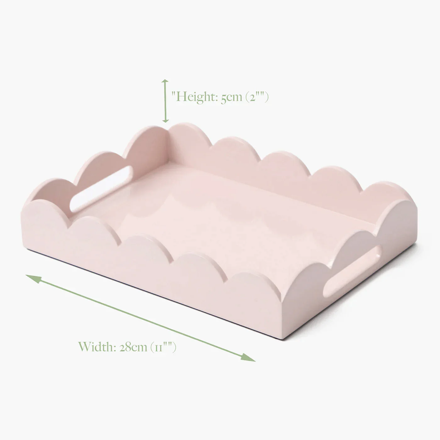 Soft Pink Small Scalloped Lacquer Tray - Image 13