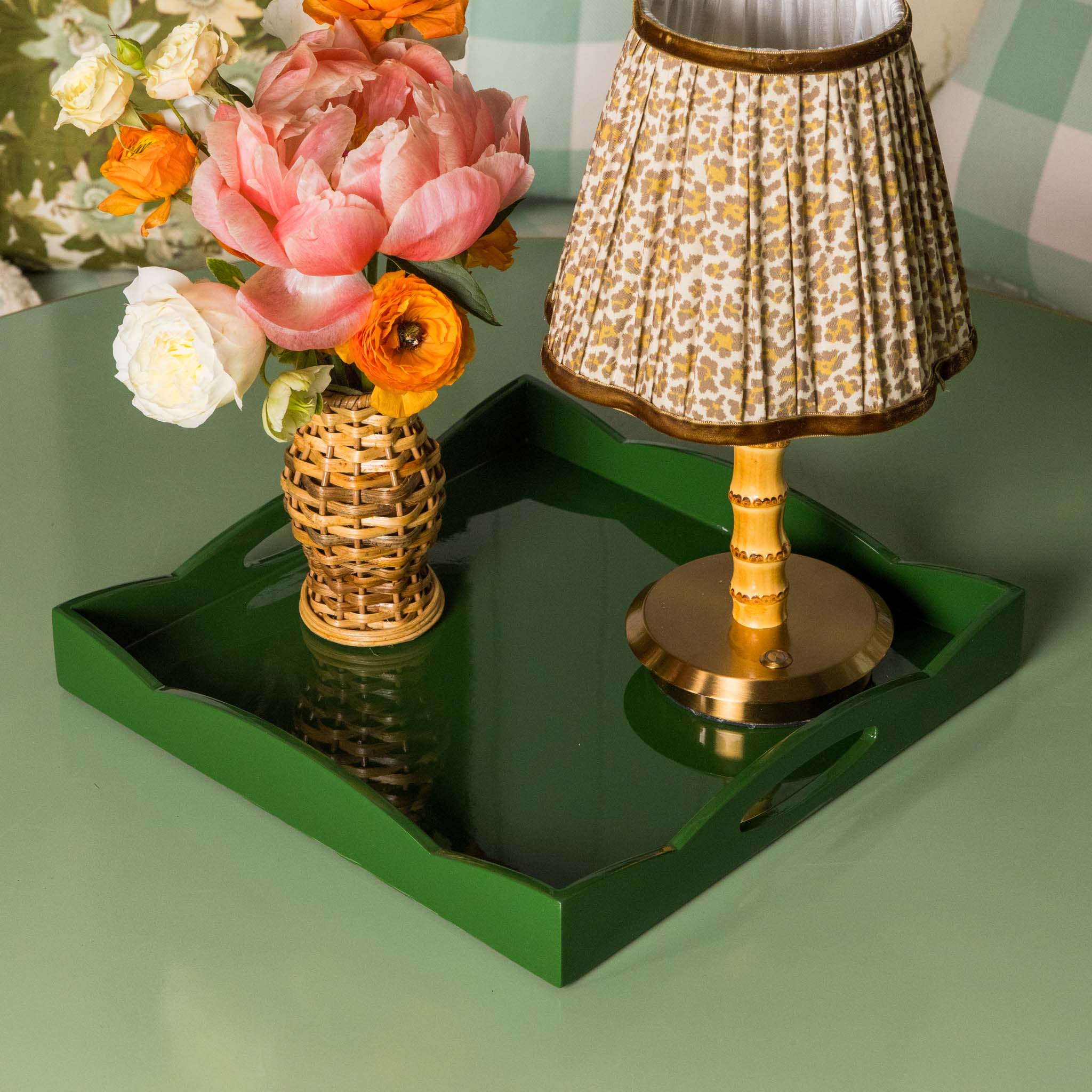 Olive Small Wave Lacquer Tray - Image 4