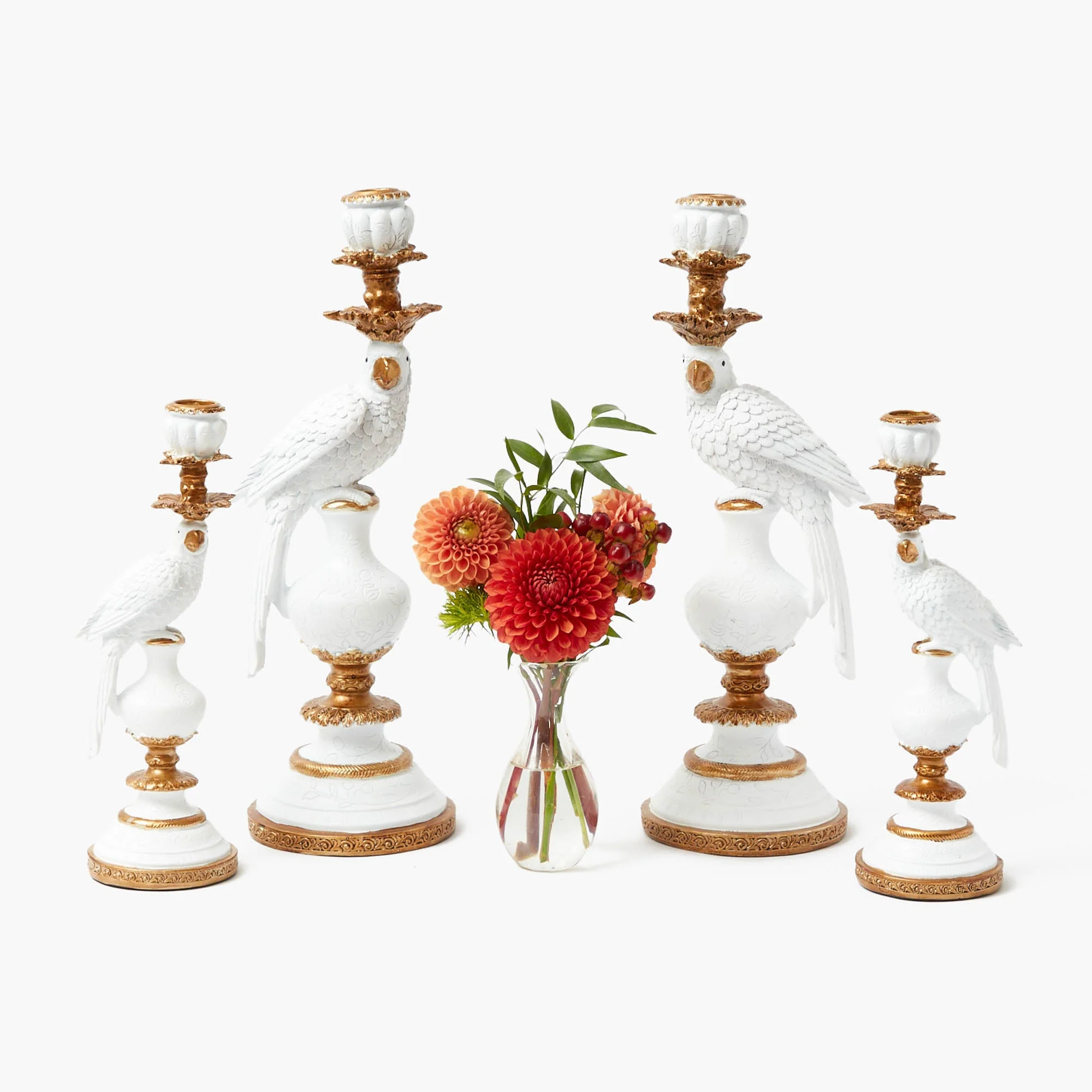 White Small Parrot Candle Holders (Pair) - Image 10
