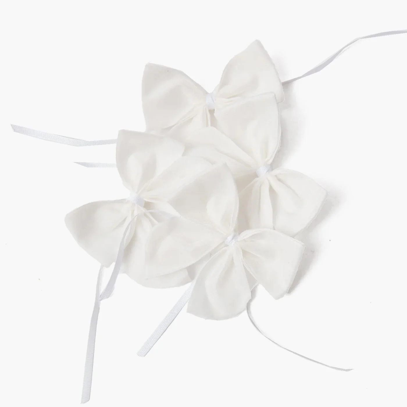 Snow White Velvet Napkin Bows (Set of 4)