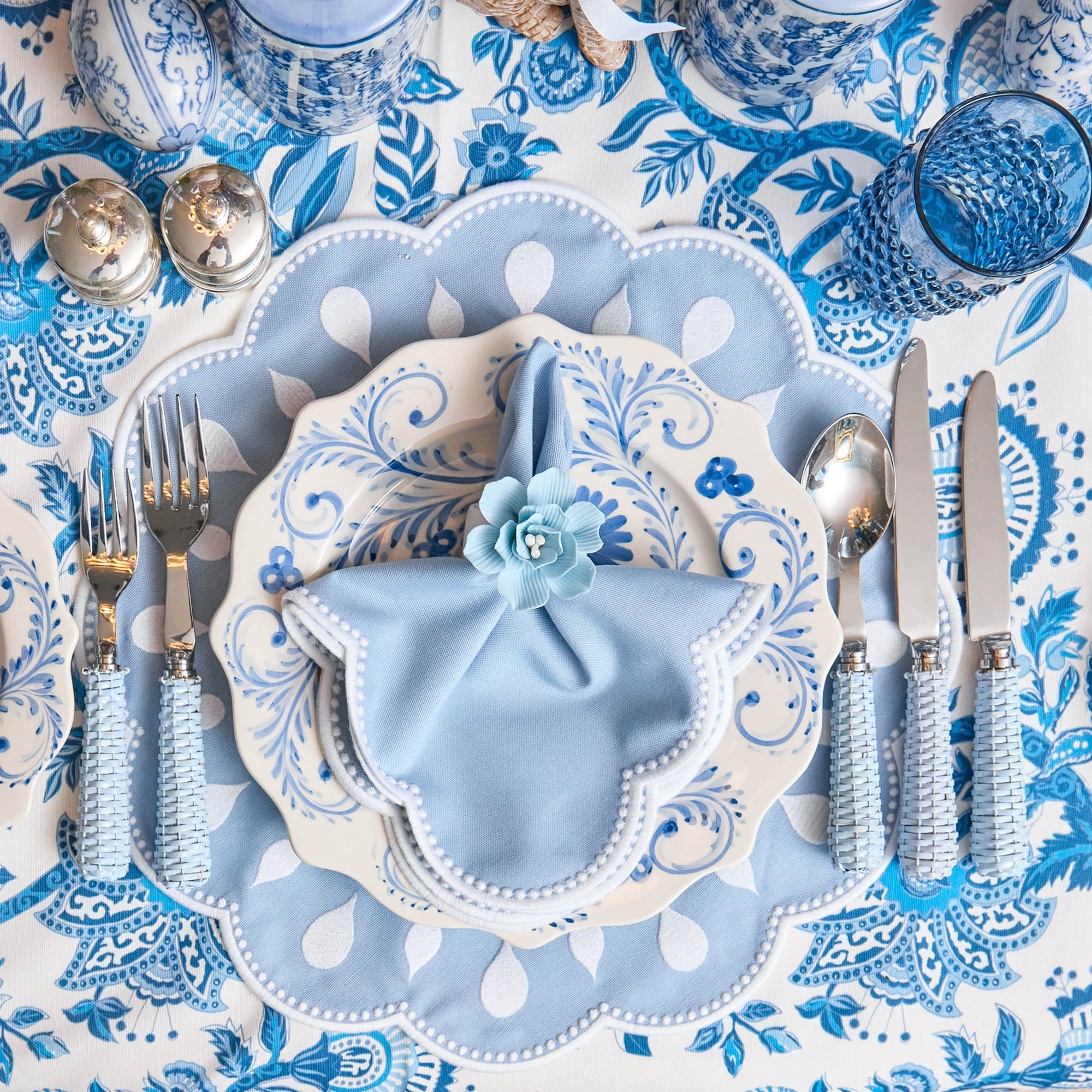 Soft Blue Fiore Napkin Rings (Set of 4) - Image 11