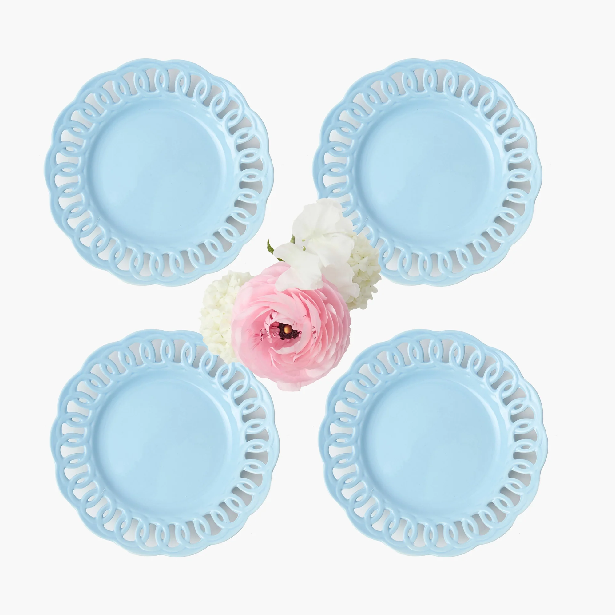Soft Blue Lace Starter Plates (Set of 4)