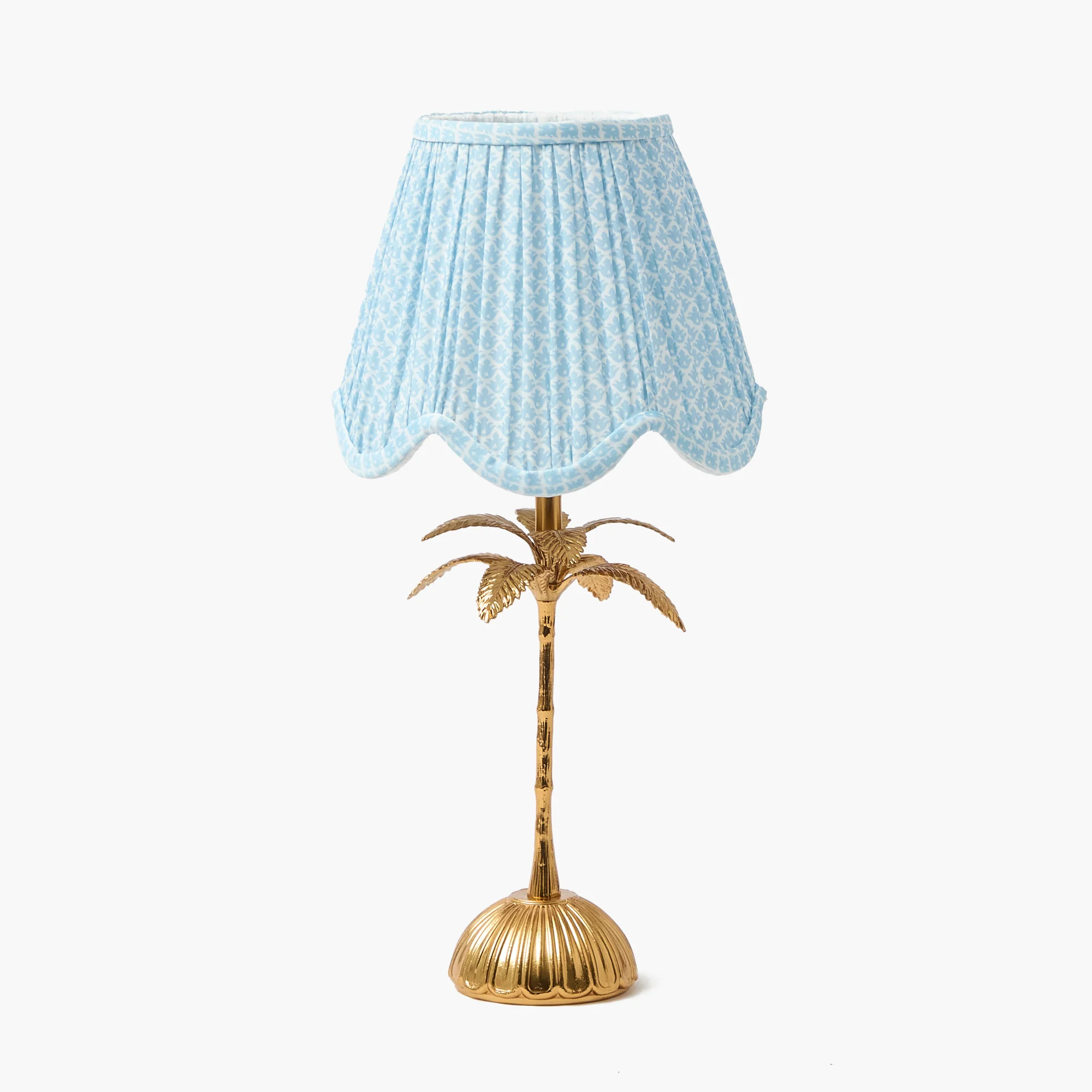 Soft Blue Lotus Deep Scalloped Lampshade (18cm) - Image 8
