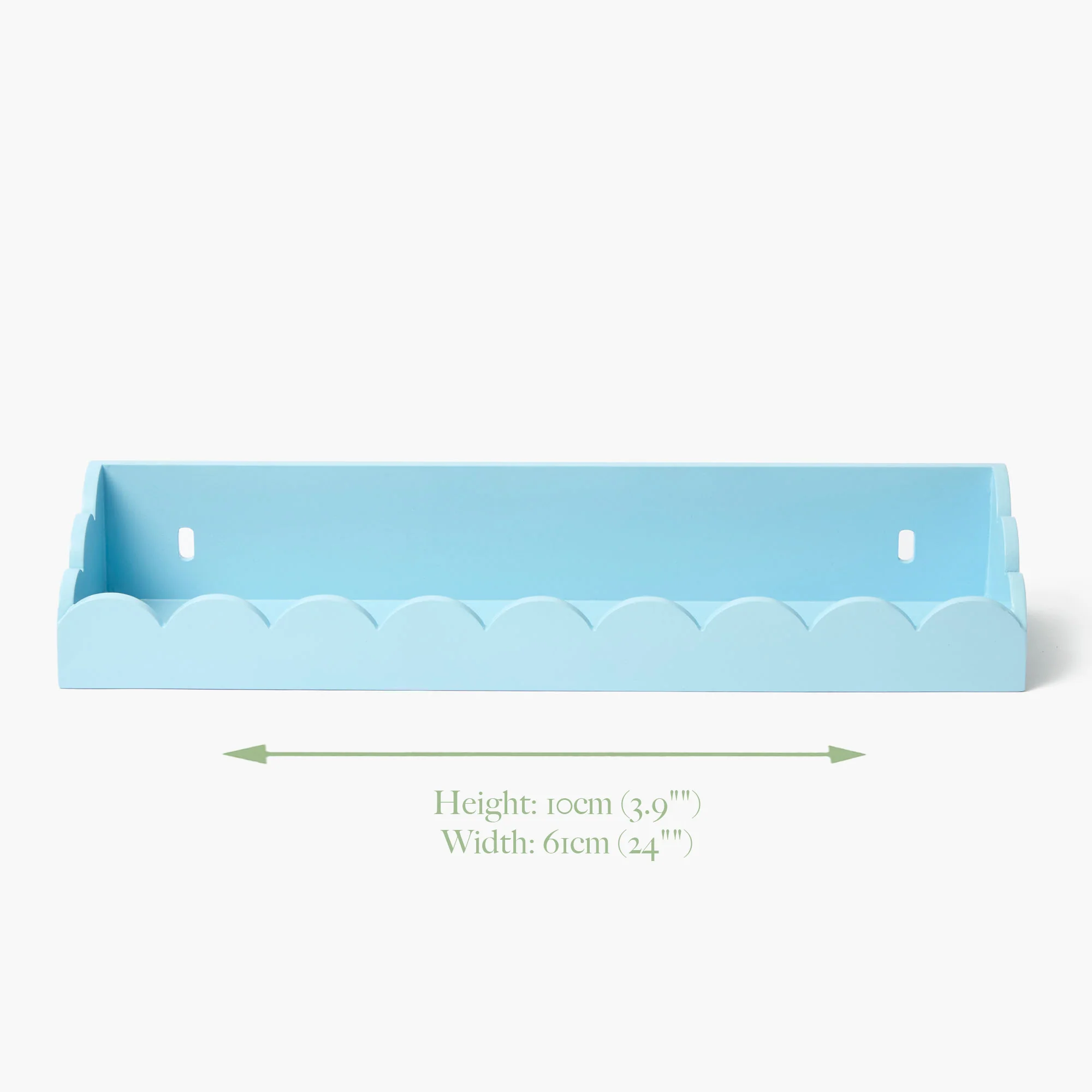 Soft Blue Scalloped Lacquer Shelf - Image 13