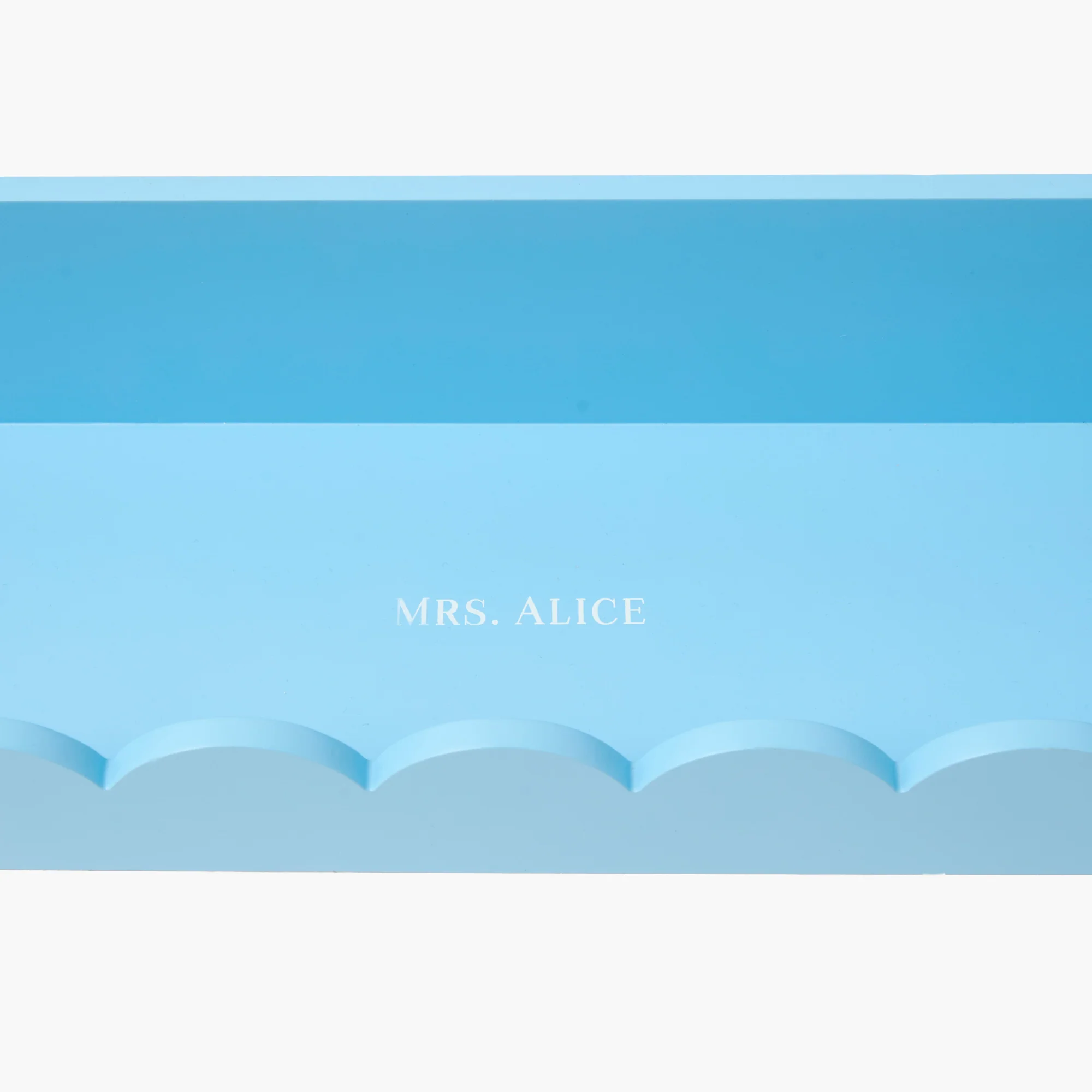 Soft Blue Scalloped Lacquer Shelf - Image 8