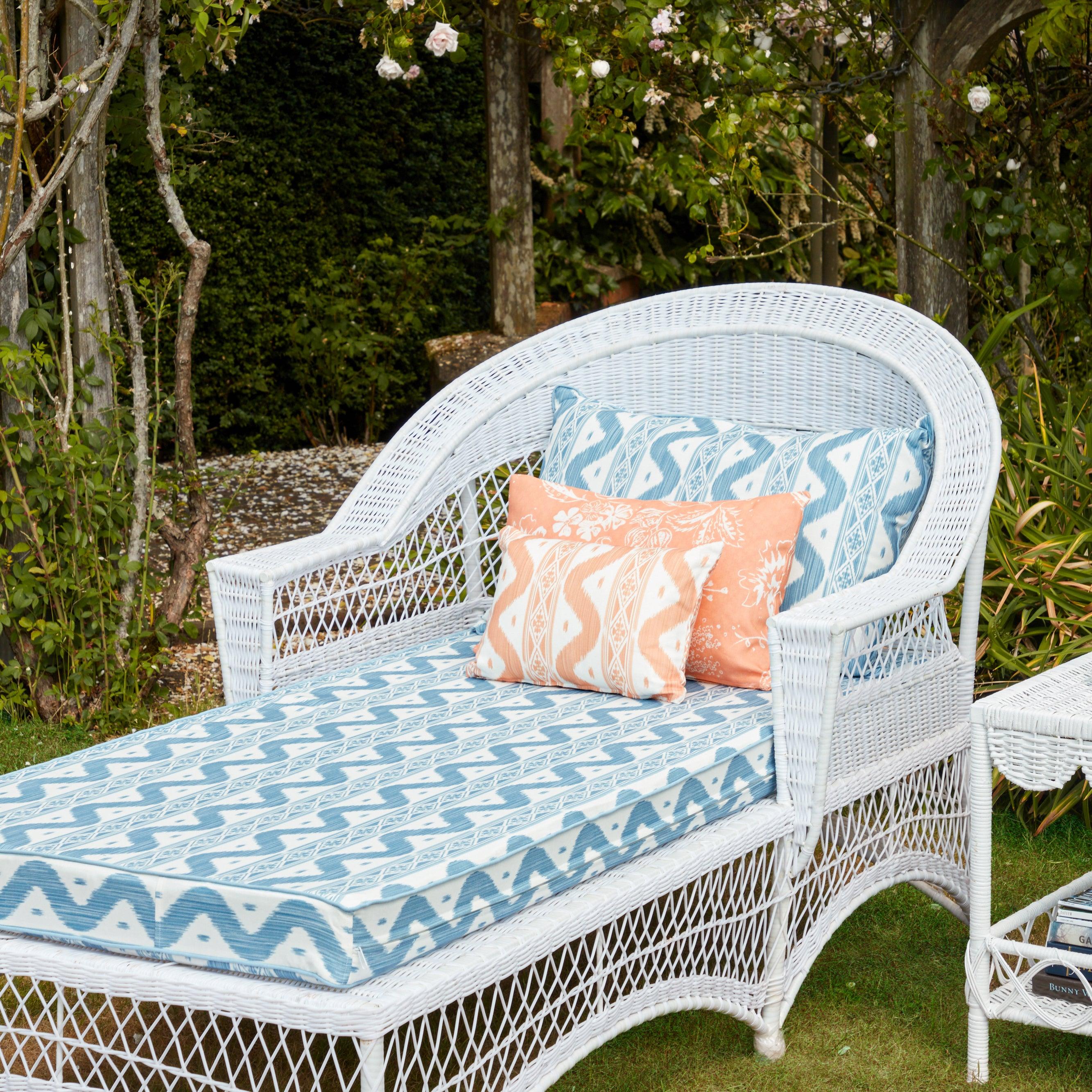 Soft Coral Ikat Stripe Fabric - Image 5