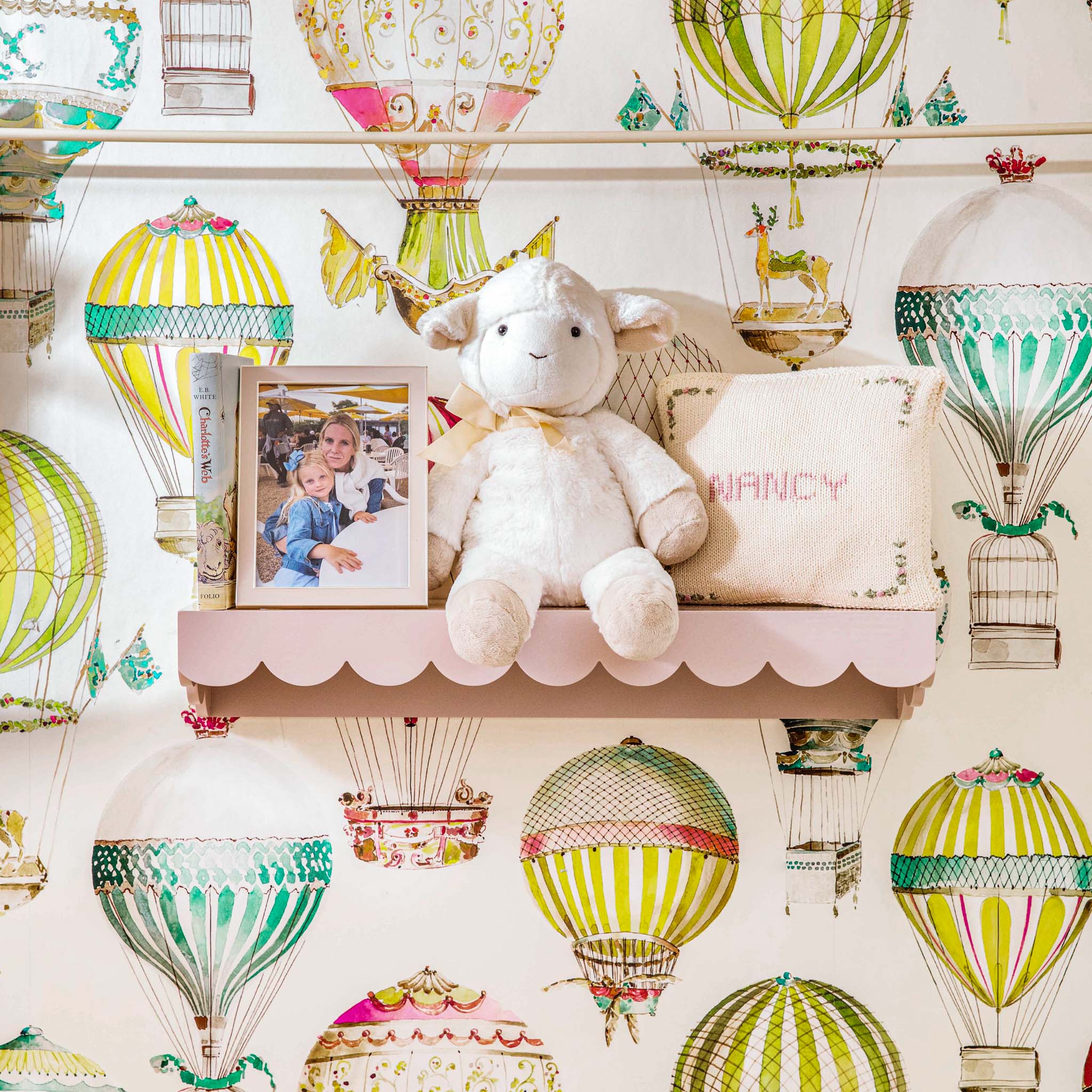 Soft Pink Scalloped Lacquer Shelf - Image 6