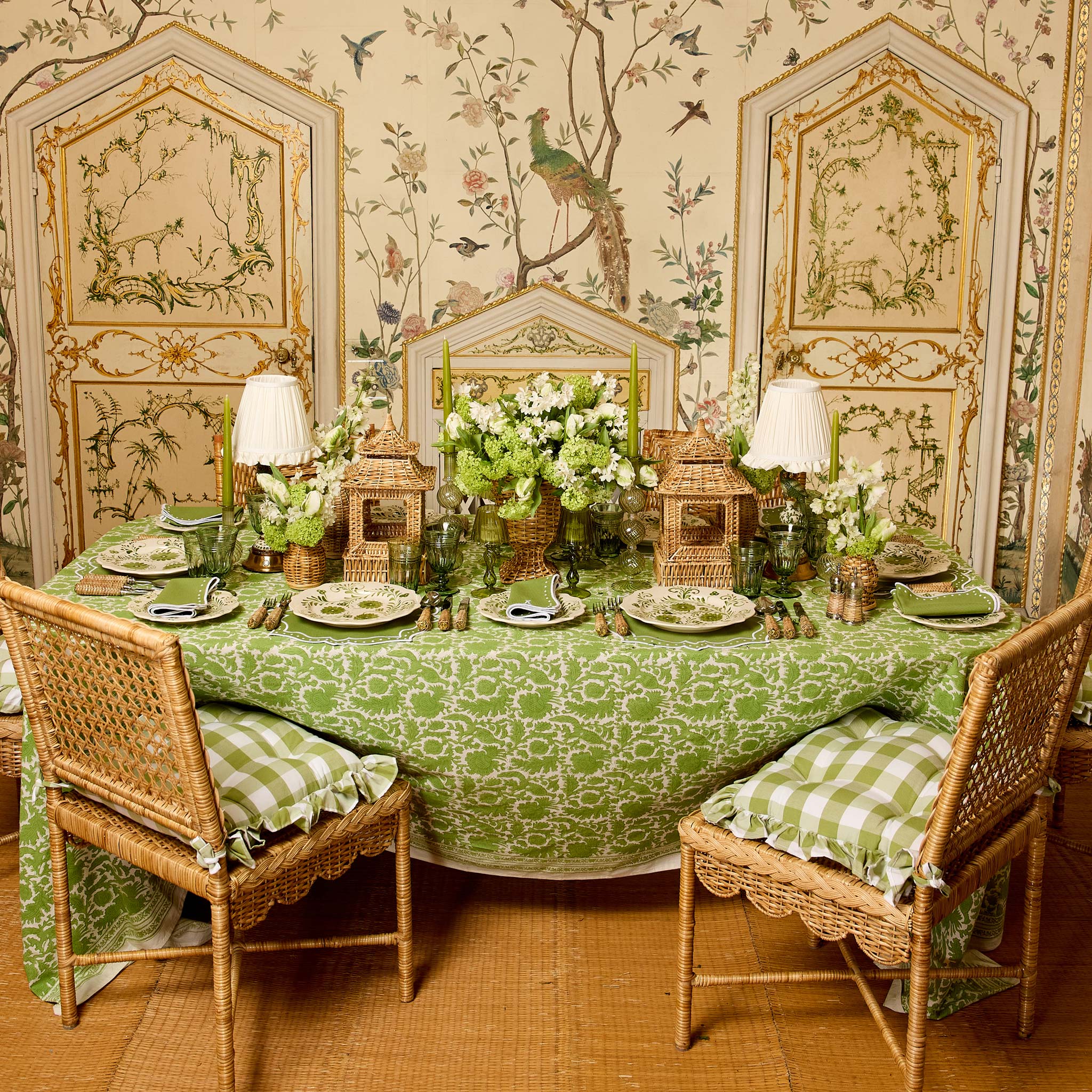 Spring Green Pheasant Tablecloth - Image 3