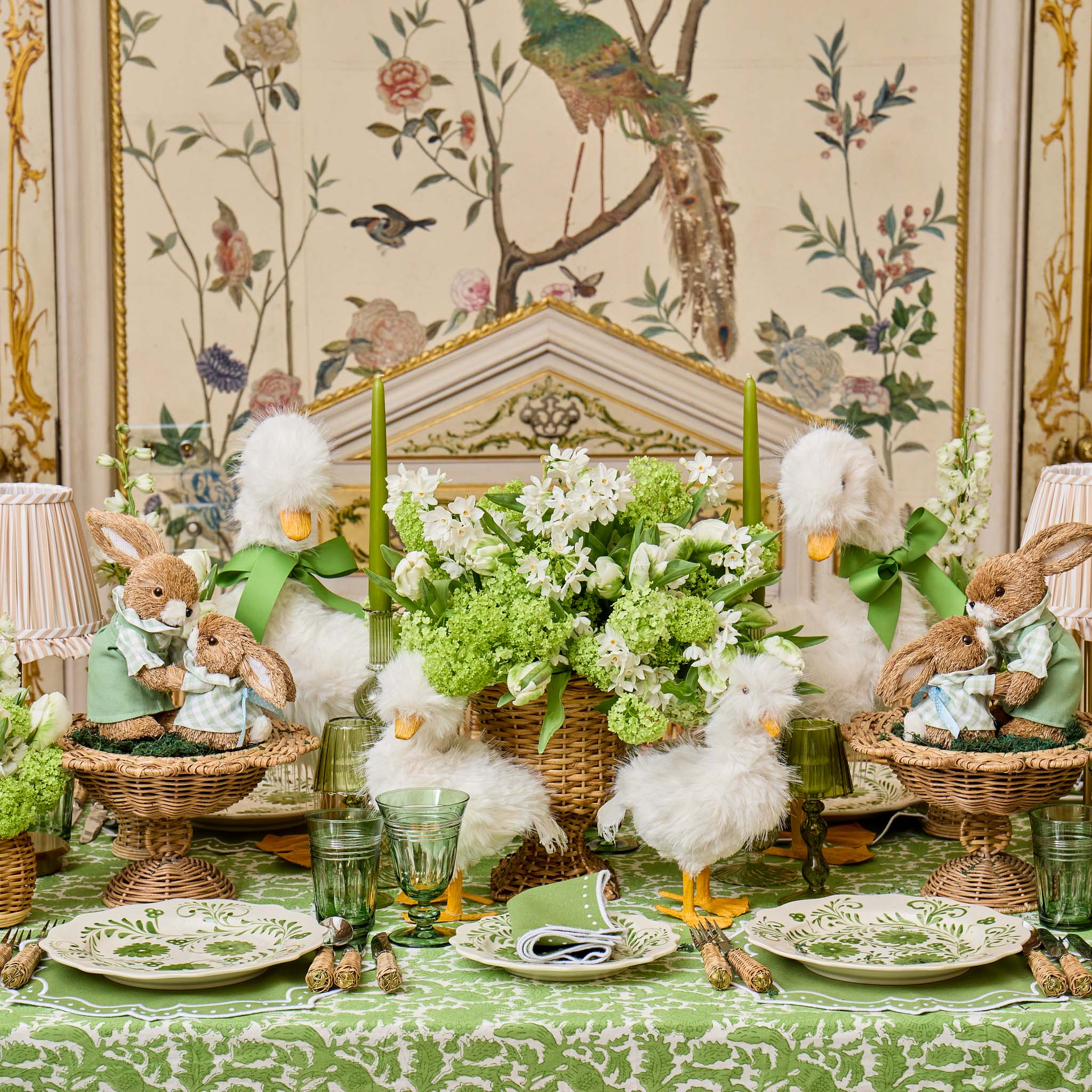 Spring Green Pheasant Tablecloth - Image 8