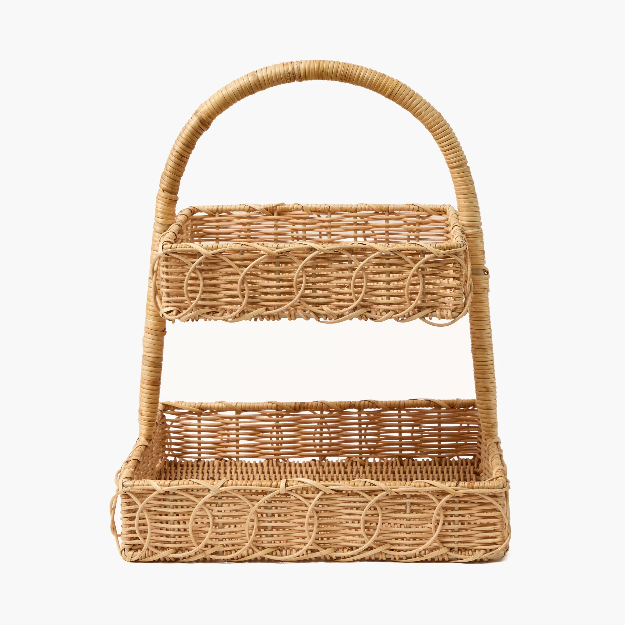 Square Rattan Two Tier Stand - Image 8