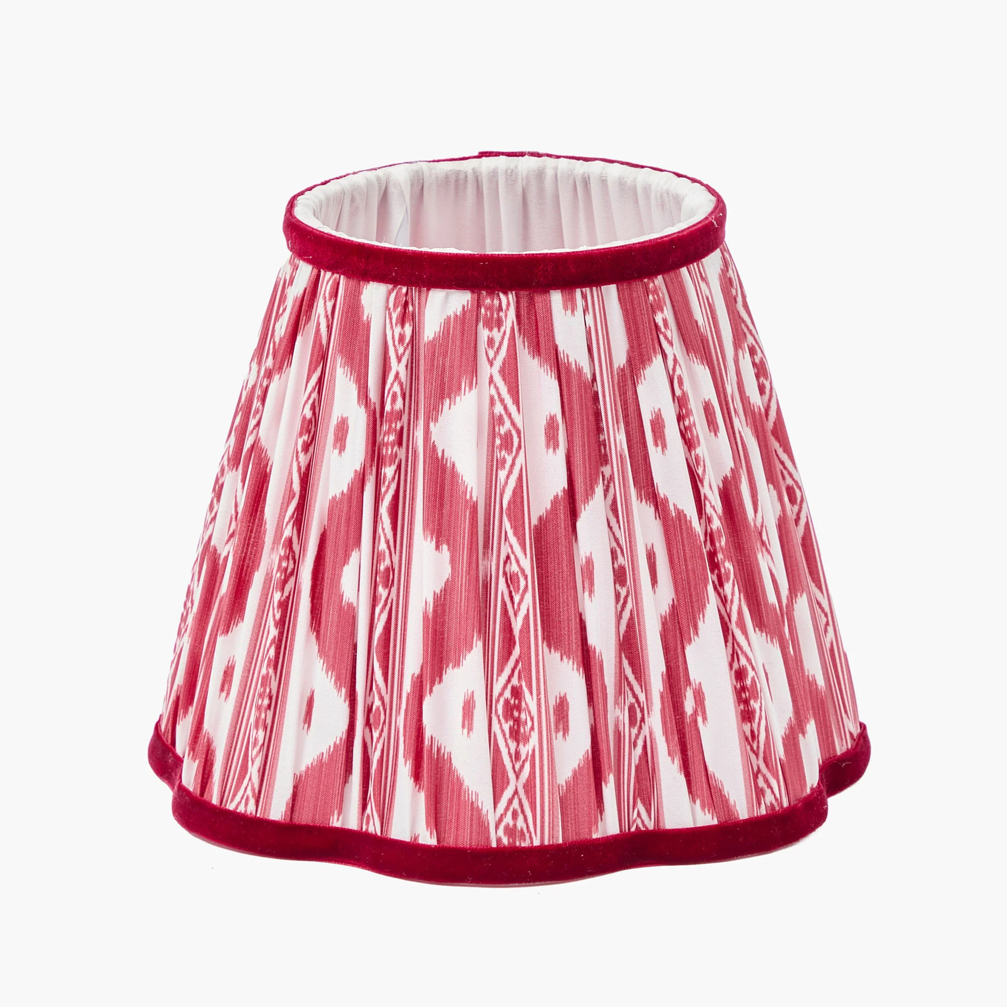 Square Rechargeable Lamp with Red Ikat Shade (18cm) - Image 5