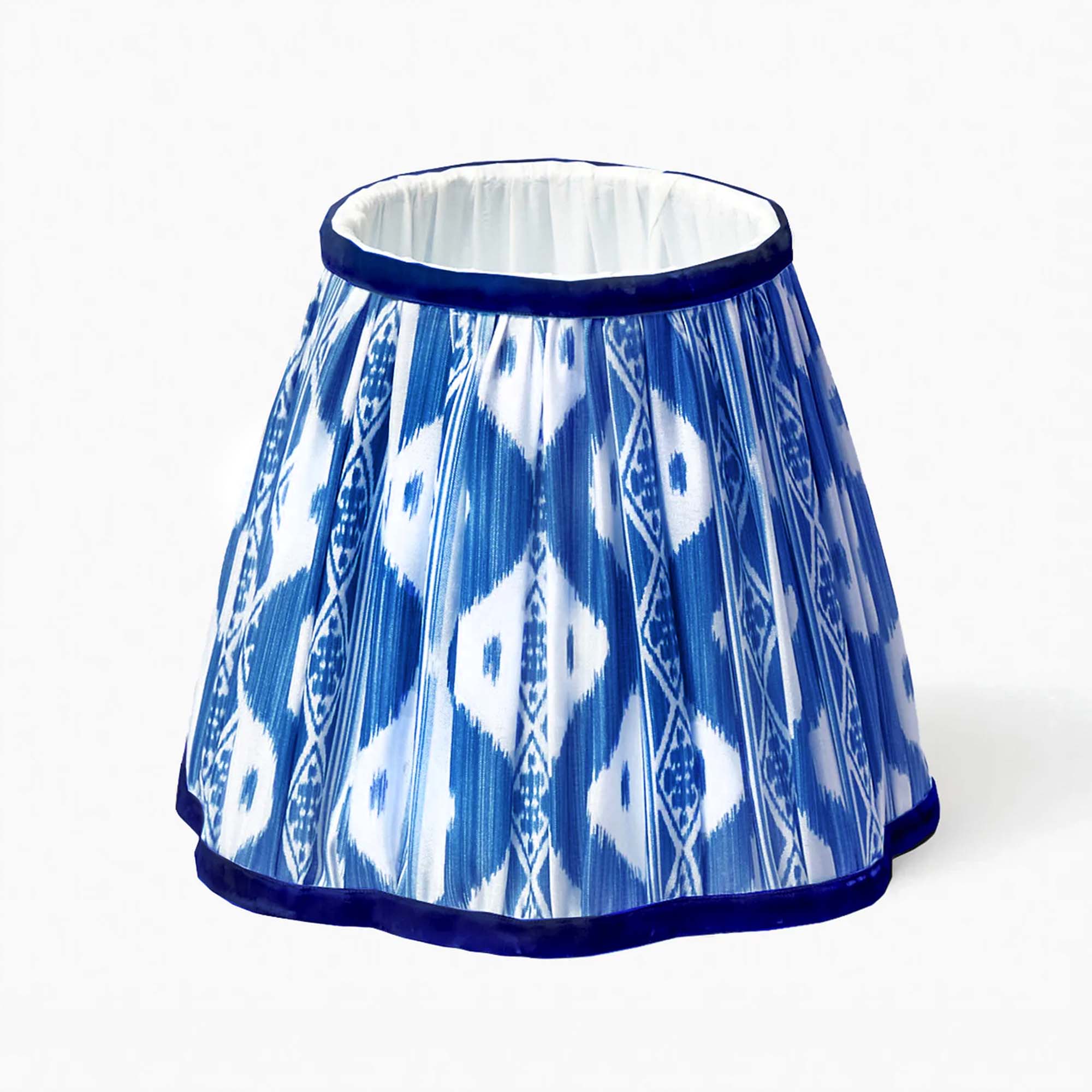 Pair of Staffordshire Dog Rechargeable Lamps with Cobalt Ikat Shade (18cm) - Image 7