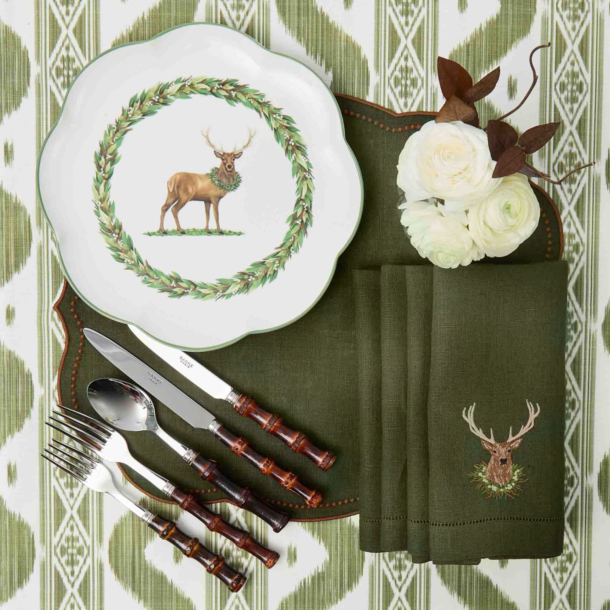 Olive Ikat Tablecloth - Image 5