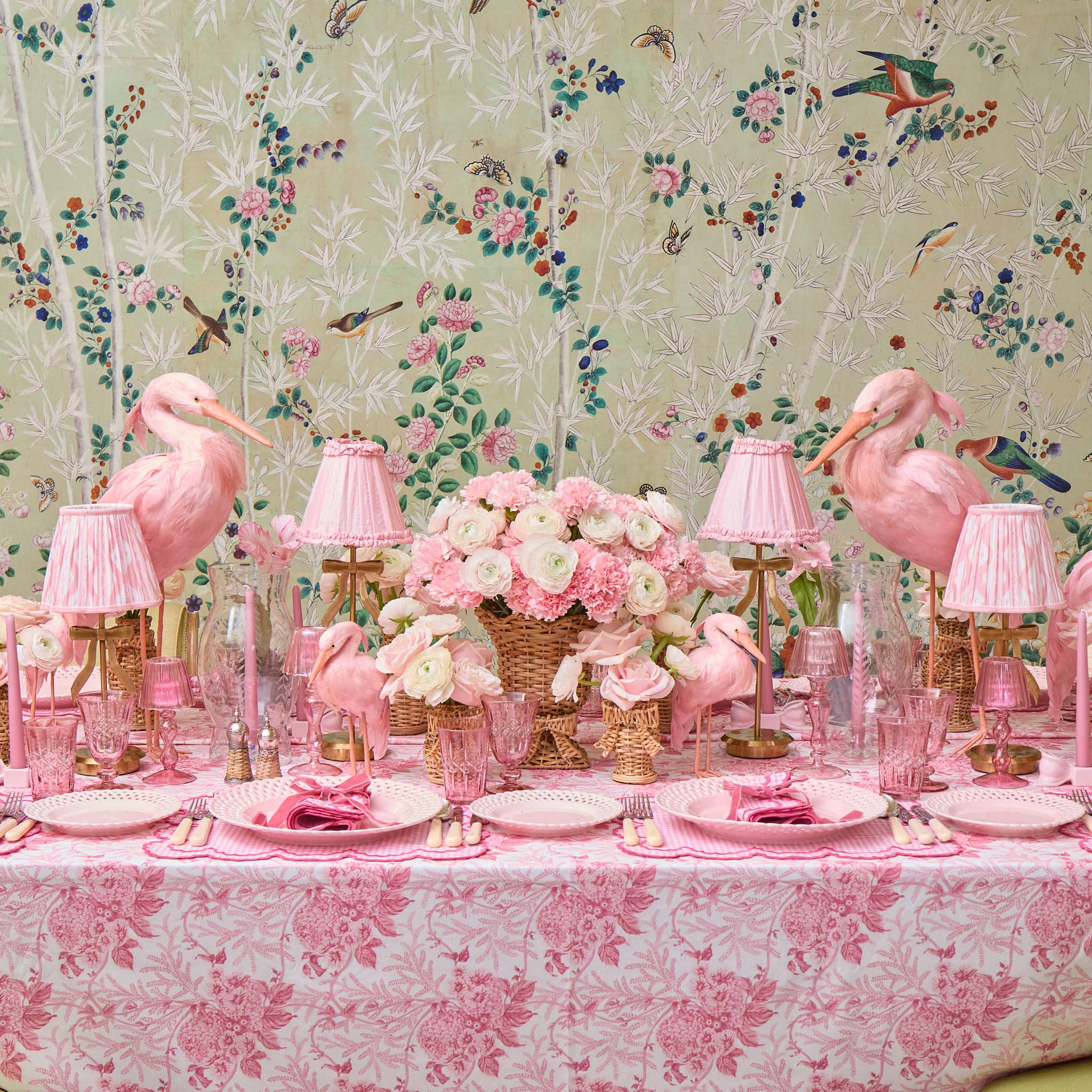 Tall Marilyn Bow Rechargeable Lamp with Pale Pink Silk Frilled Shade (18cm) - Image 3