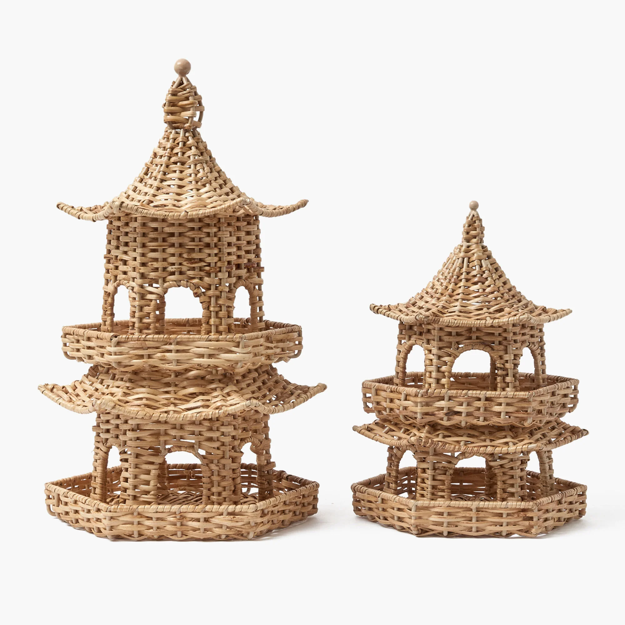 Thea Rattan Pagoda Lantern - 30cm - Image 4