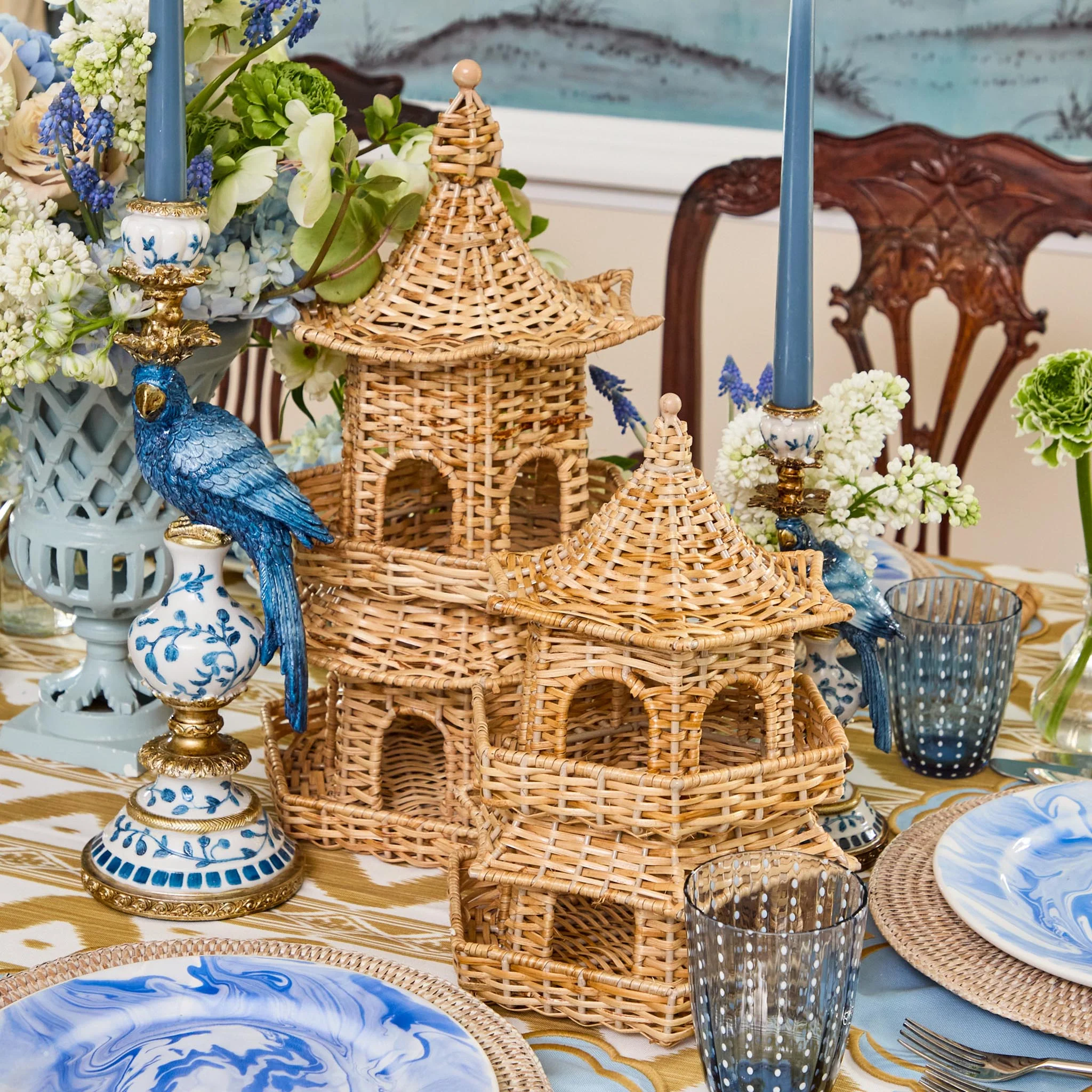 Thea Rattan Pagoda Lantern - 30cm - Image 6