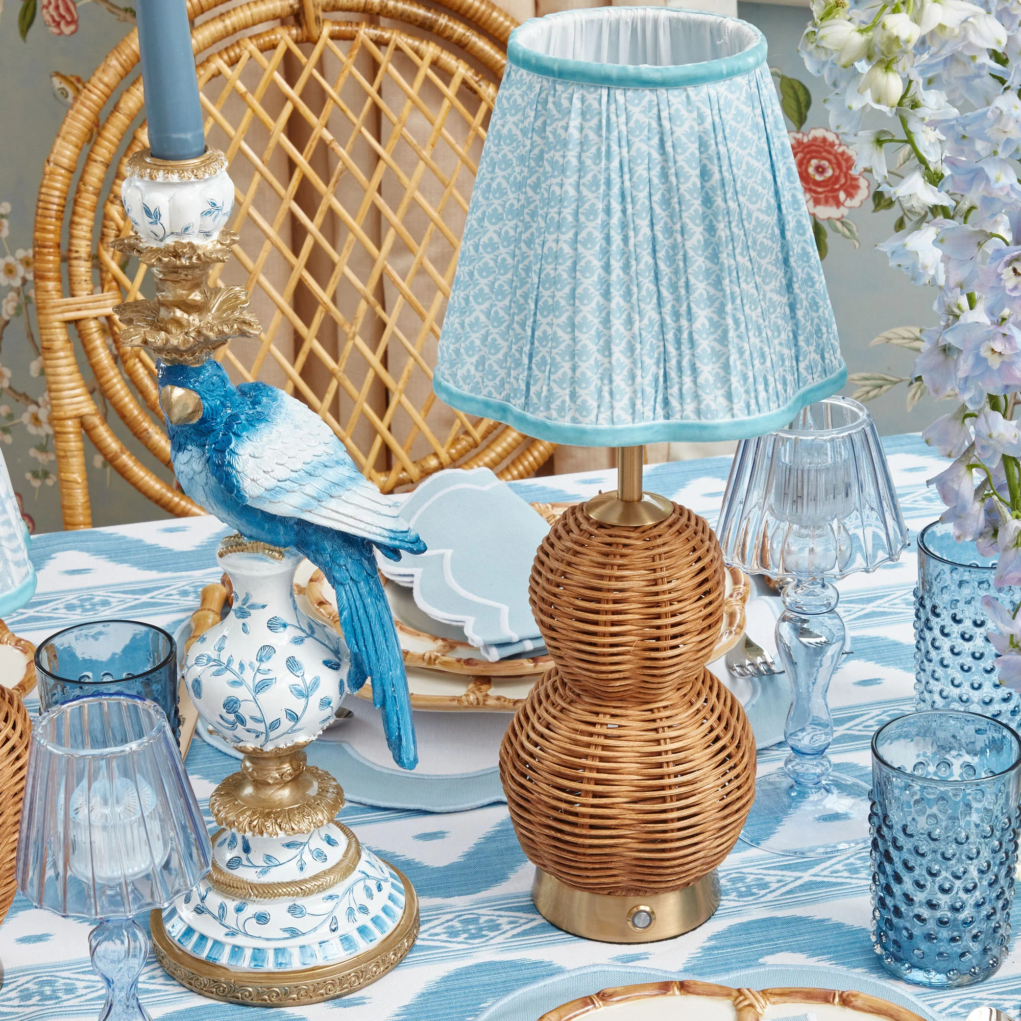 Trio of Rechargeable Rattan Lamps - Image 5