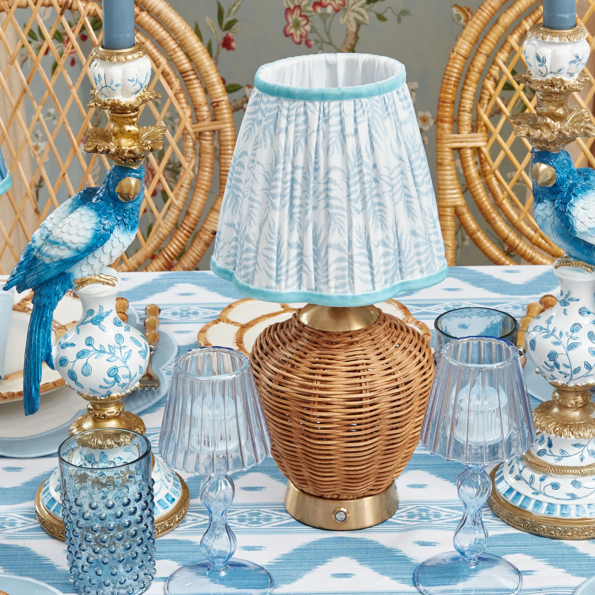 Trio of Rechargeable Rattan Lamps - Image 6