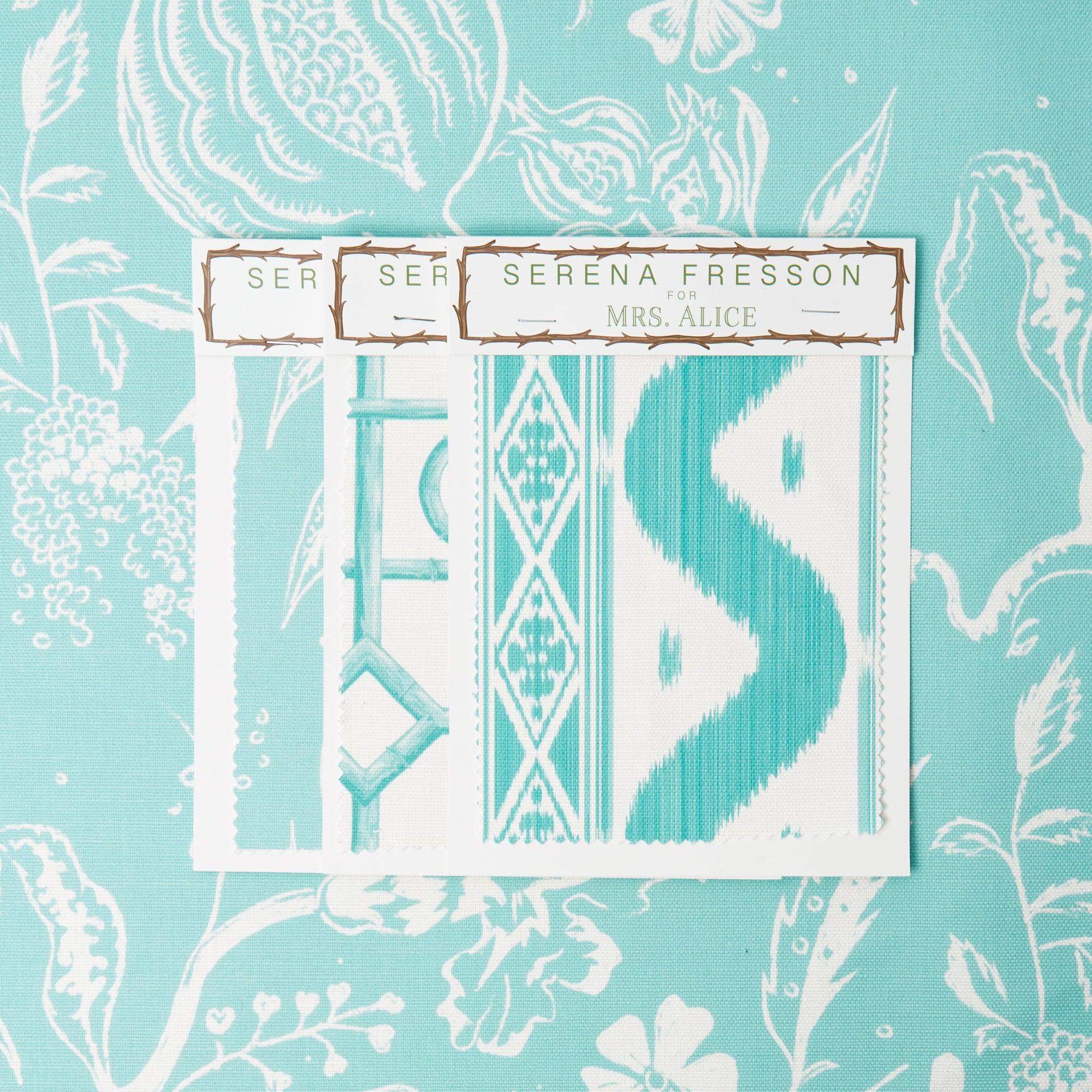 Turquoise Chelsea Square Fabric - Image 4