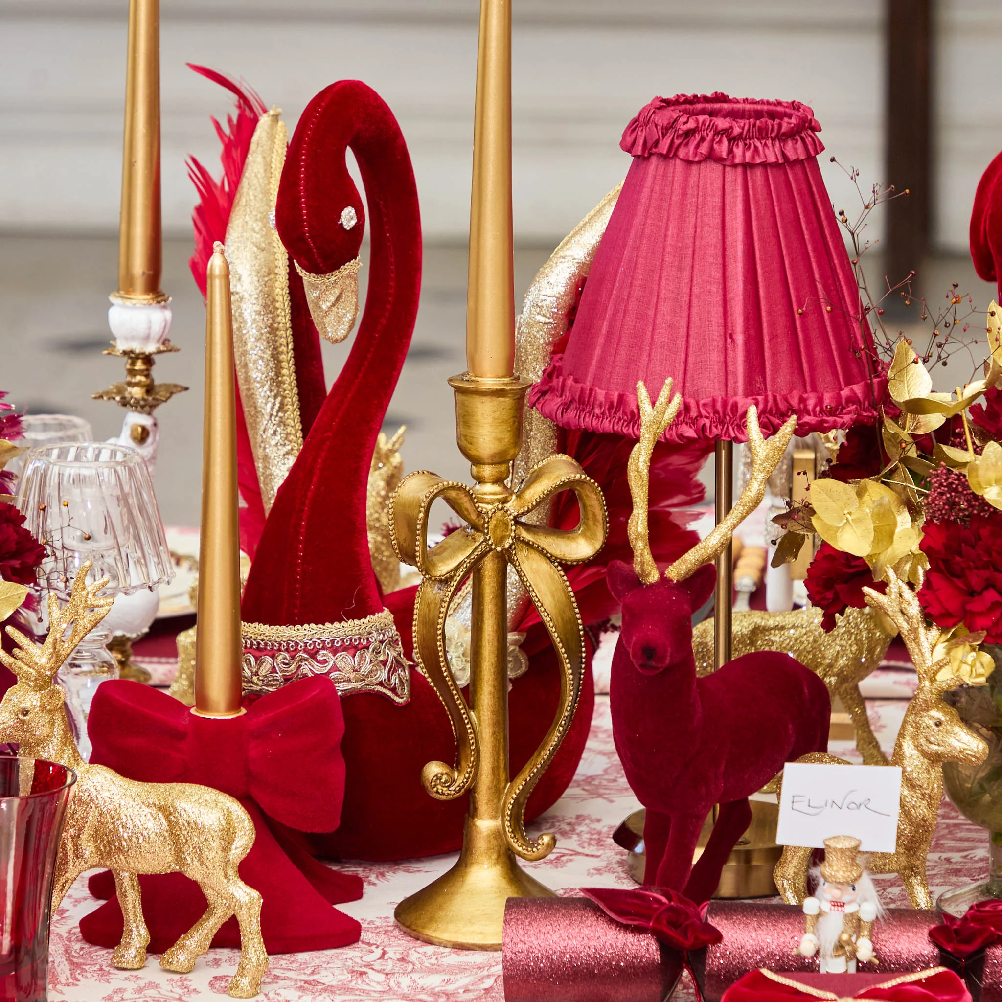 Whimsical Gold Bow Candle Holders (Pair) - Image 2