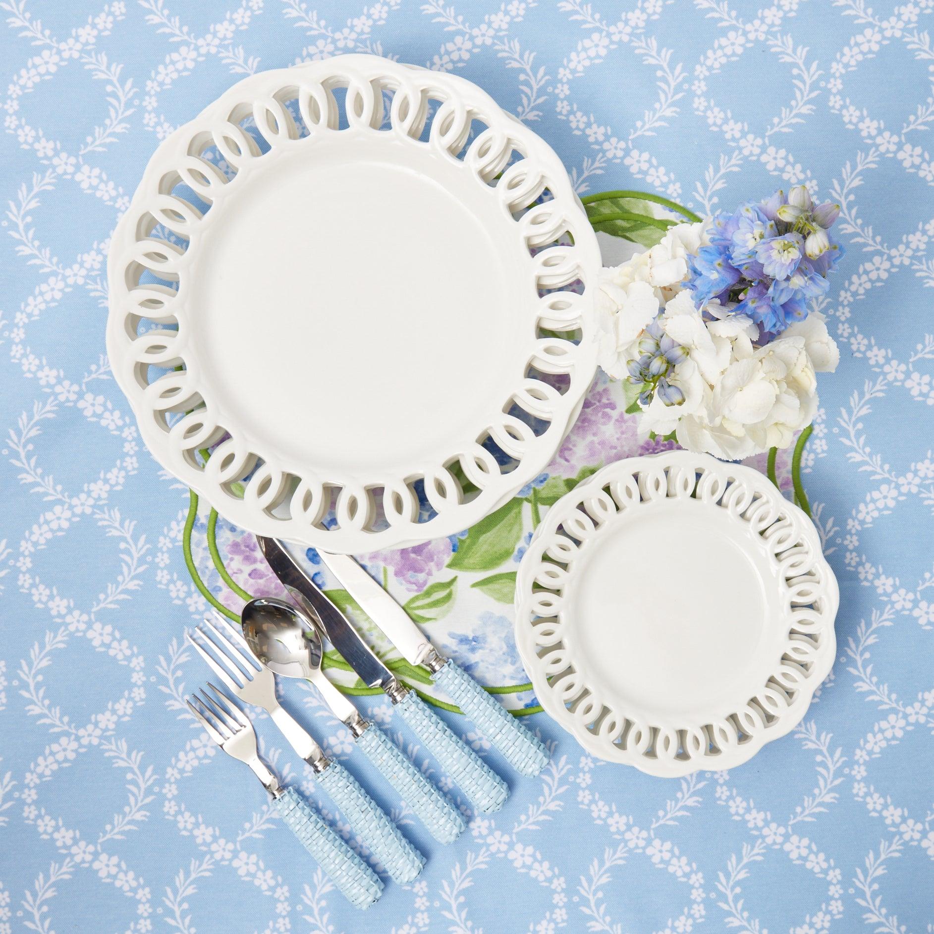 White Lace Dinner Plates (Set of 4) - Image 13