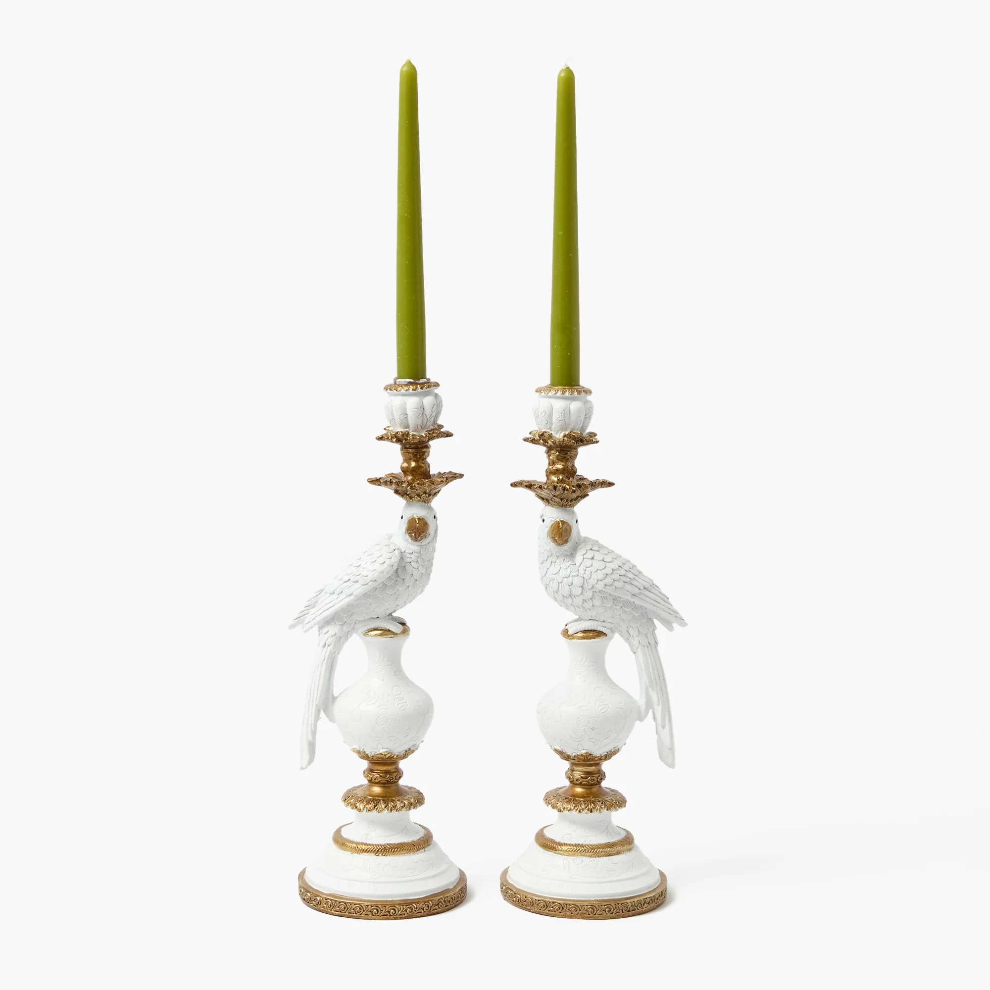 White Parrot Candle Holders (Pair) - Image 11