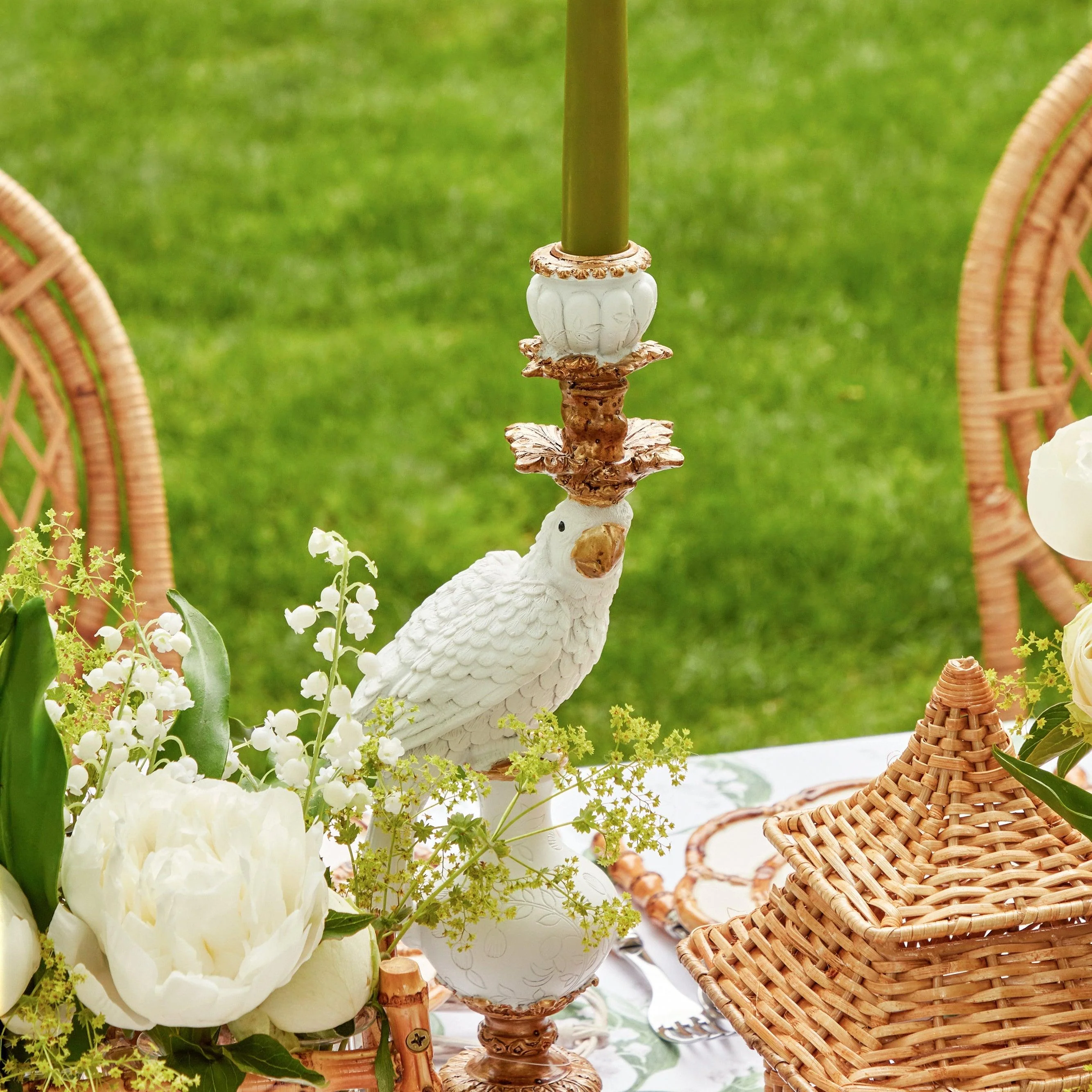 White Parrot Candle Holders (Pair) - Image 12