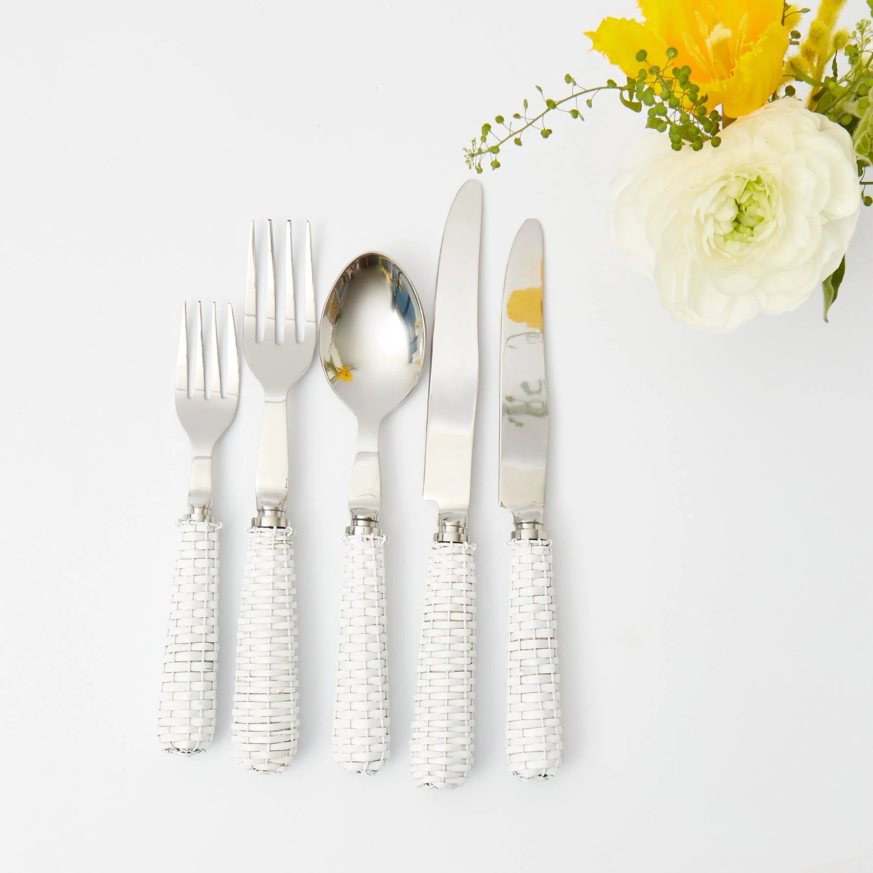 White Rattan Cutlery (5 Piece) - Image 5